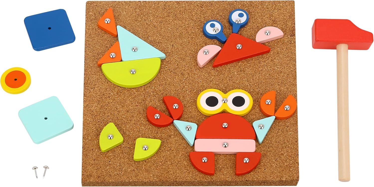 TOOKYLAND Fine Motor Toys Hammer and Nails Game for Kids