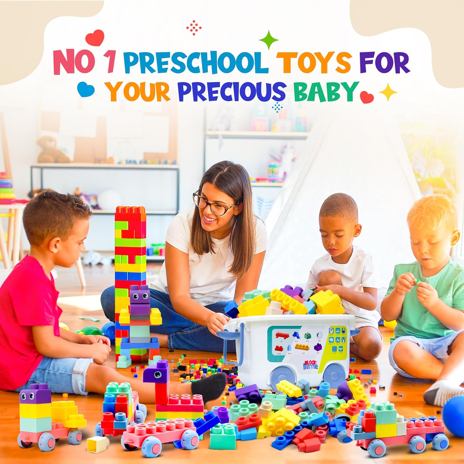 TOP Grade 80 PC Soft Building Blocks for Toddlers 1-3