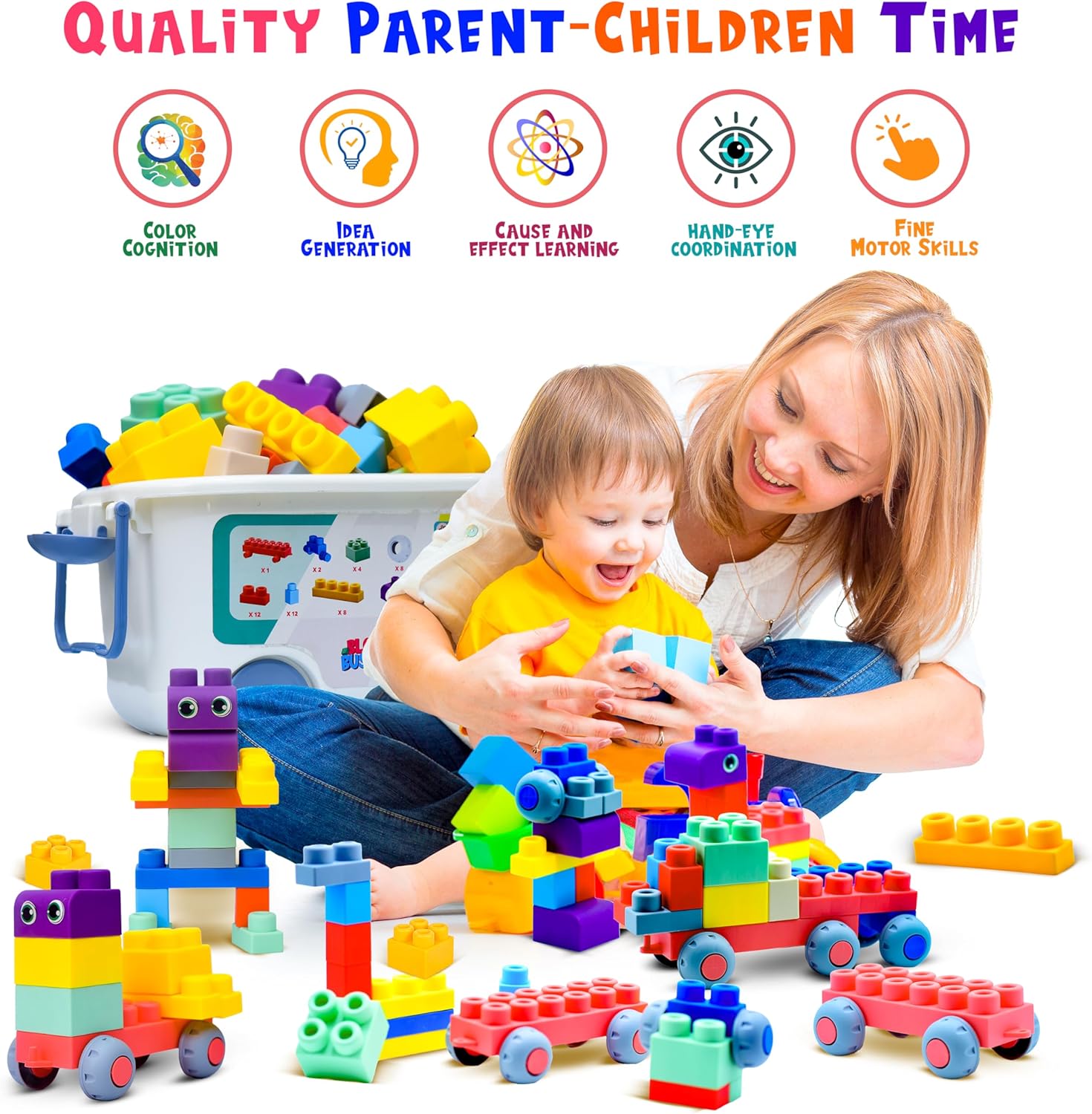 TOP Grade 80 PC Soft Building Blocks for Toddlers 1-3