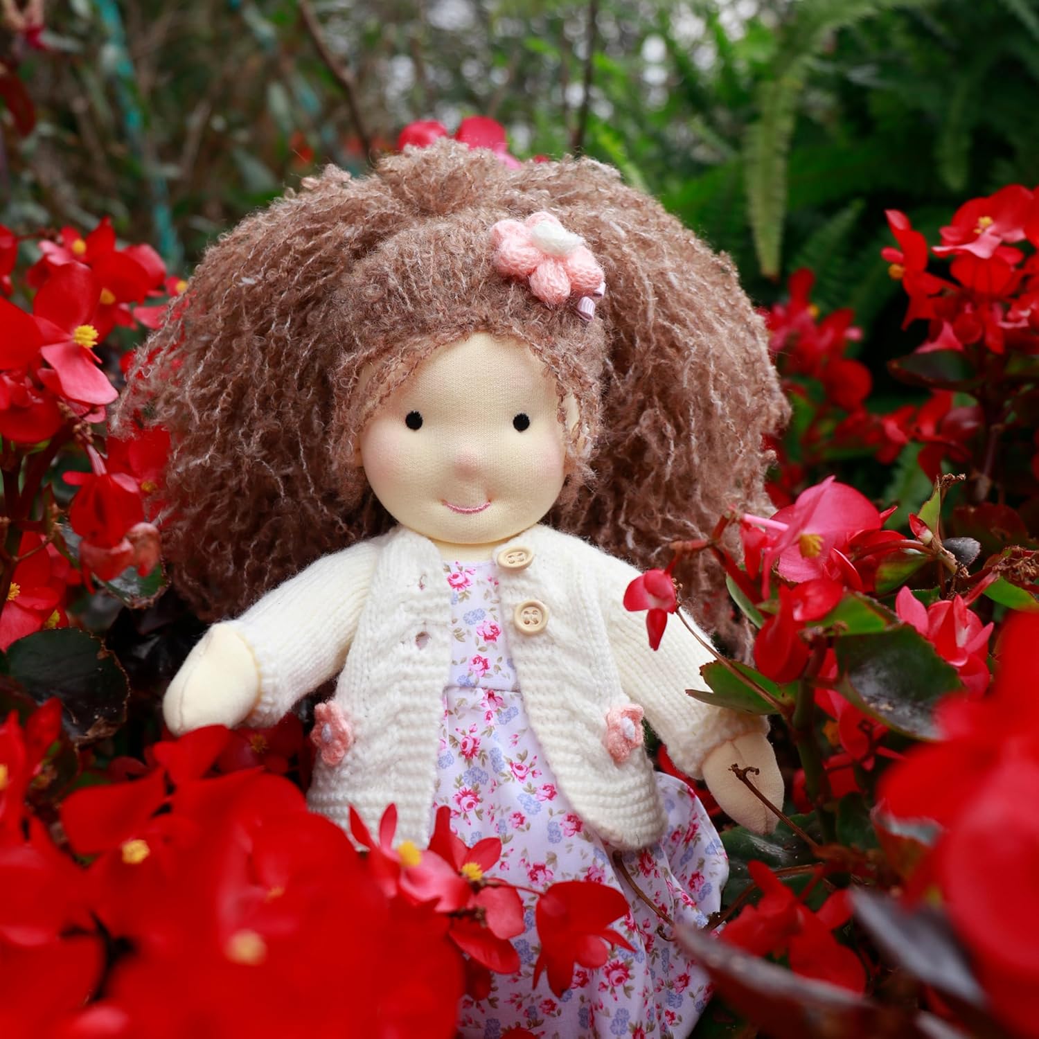 Handmade Waldorf Rag Doll - 12 Soft Plush Amber