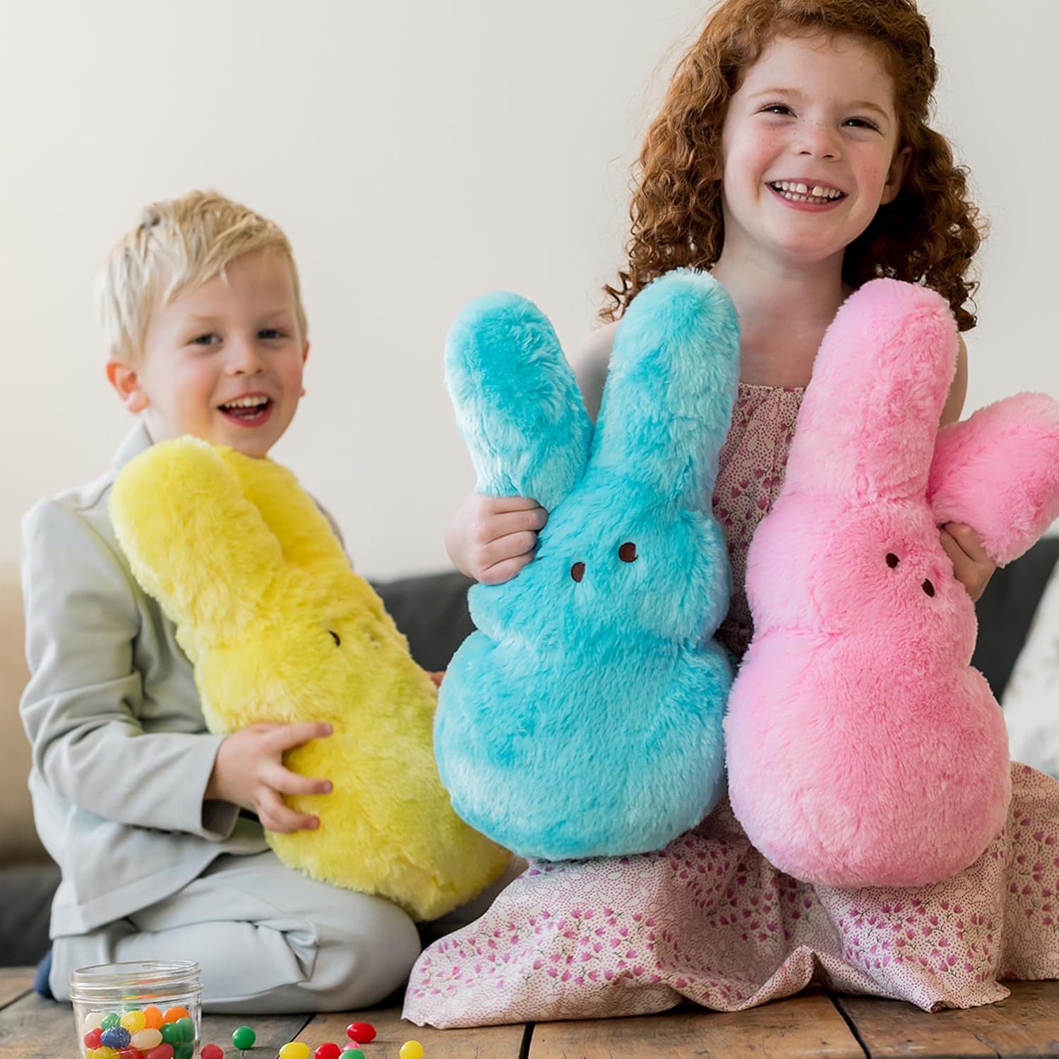 Animal Adventure Shaggy Bunny Peeps 15 Plush Pink