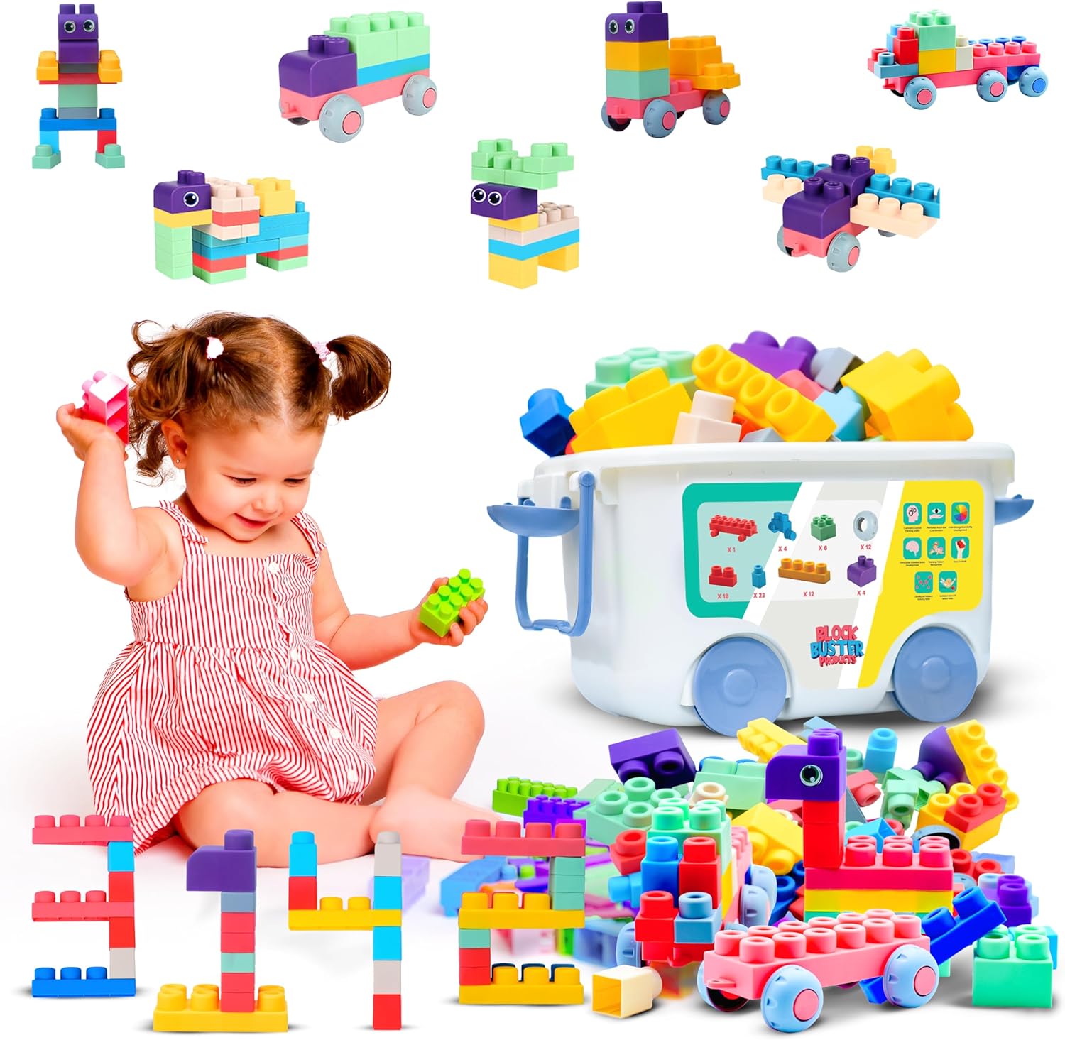 TOP Grade 80 PC Soft Building Blocks for Toddlers 1-3