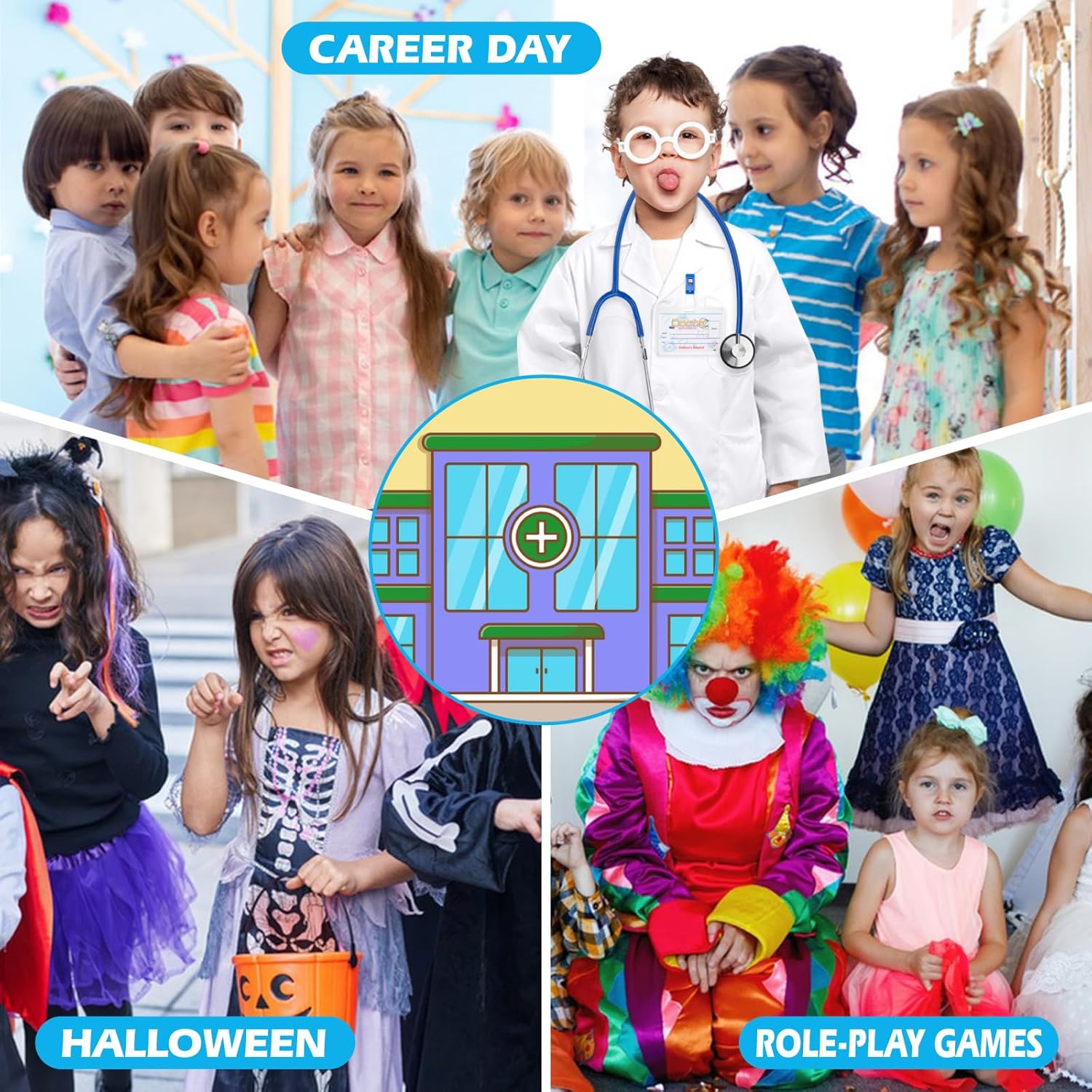 ERDOGLY Doctor Costume for Kids Toddler Lab Coat with Stethoscope