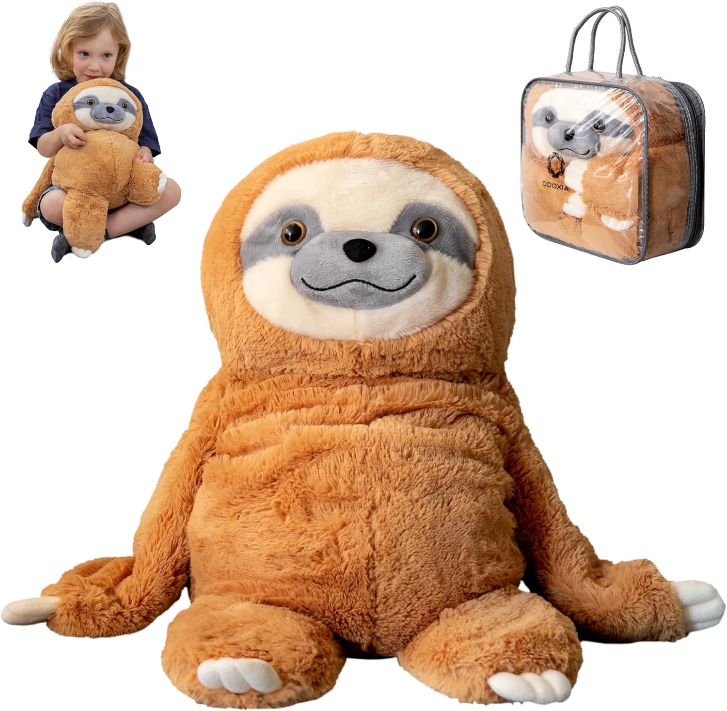 ODOXIA Weighted Stuffed Sloth for Anxiety Relief 5 Lbs