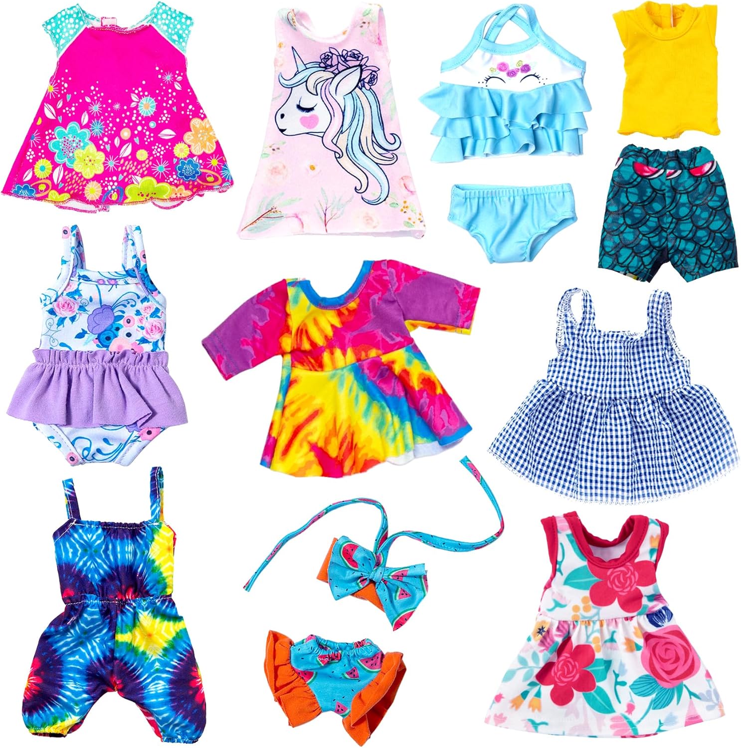 UNICORN ELEMENT 10 Sets Baby Doll Clothes and Accessories