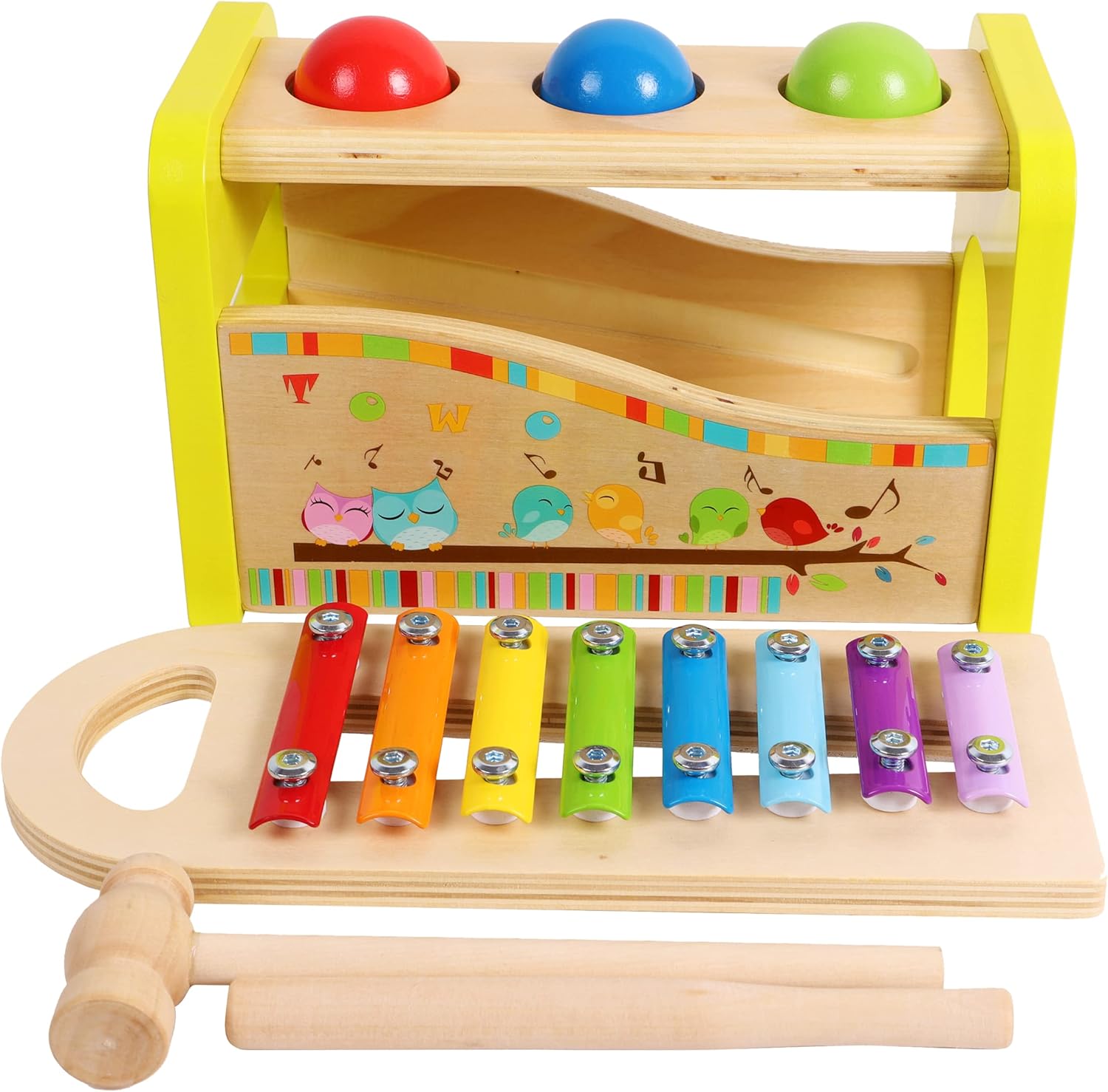 Wooden Hammer Ball and Xylophone Set for 1-Year-Olds