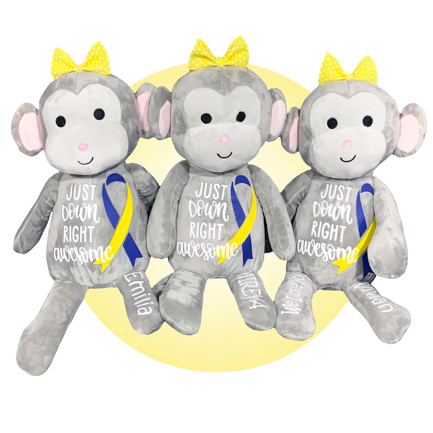 Personalized Stuffed Monkey for Down Syndrome Kids