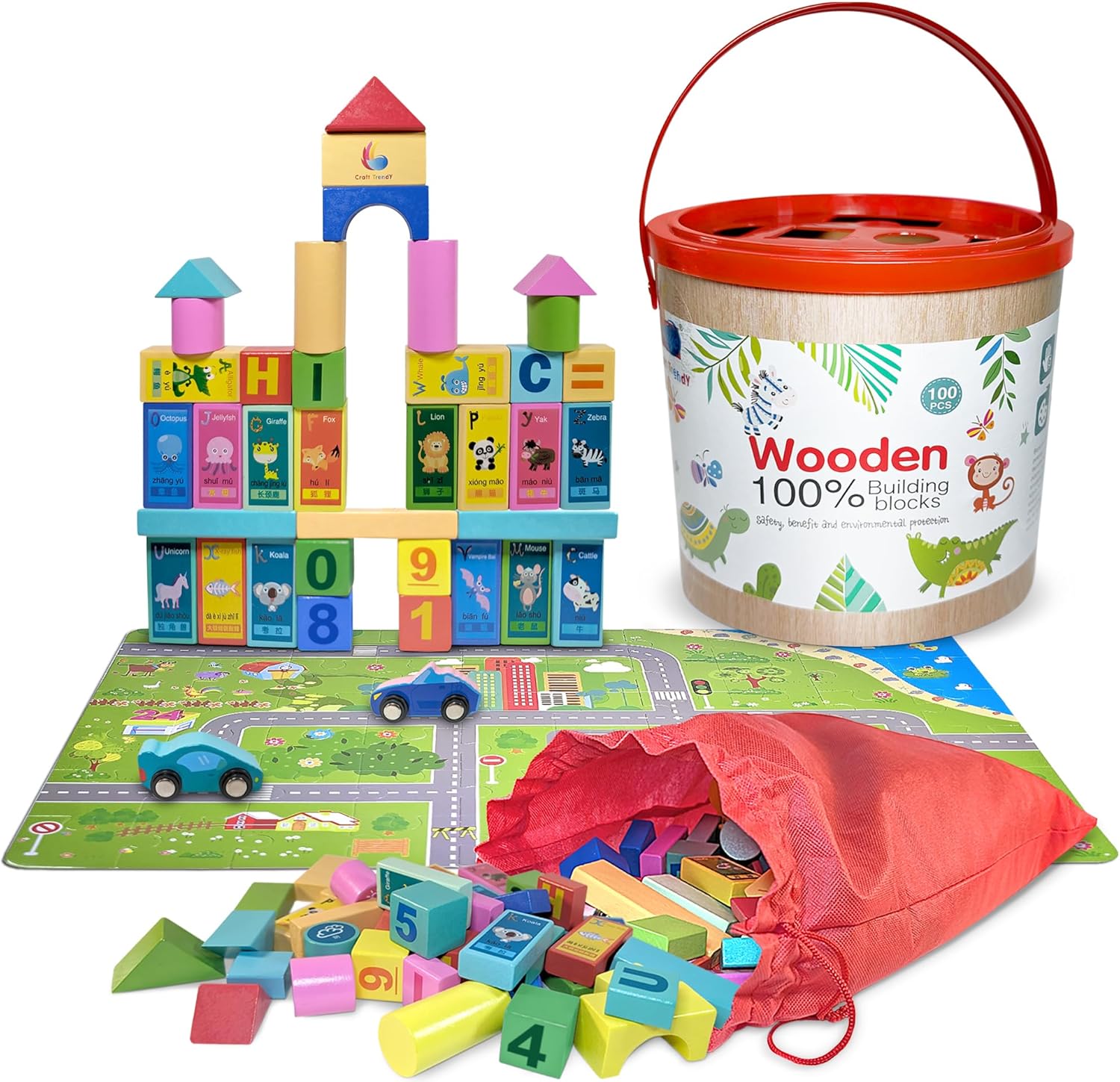 Craft Trendy Wooden Blocks Set for Toddlers and Preschoolers 1