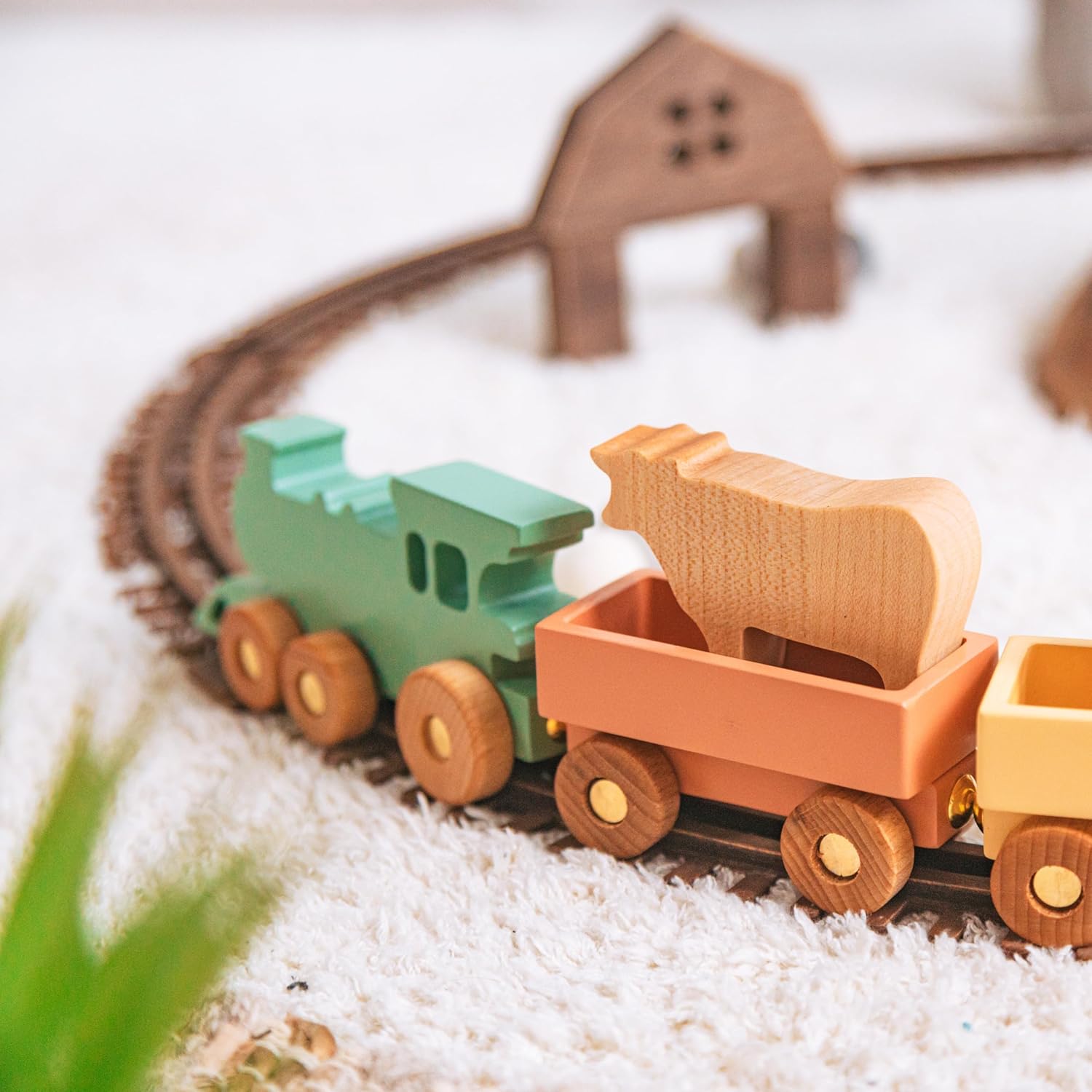 Personalized Freight Train with Name and Animal Wagon Set