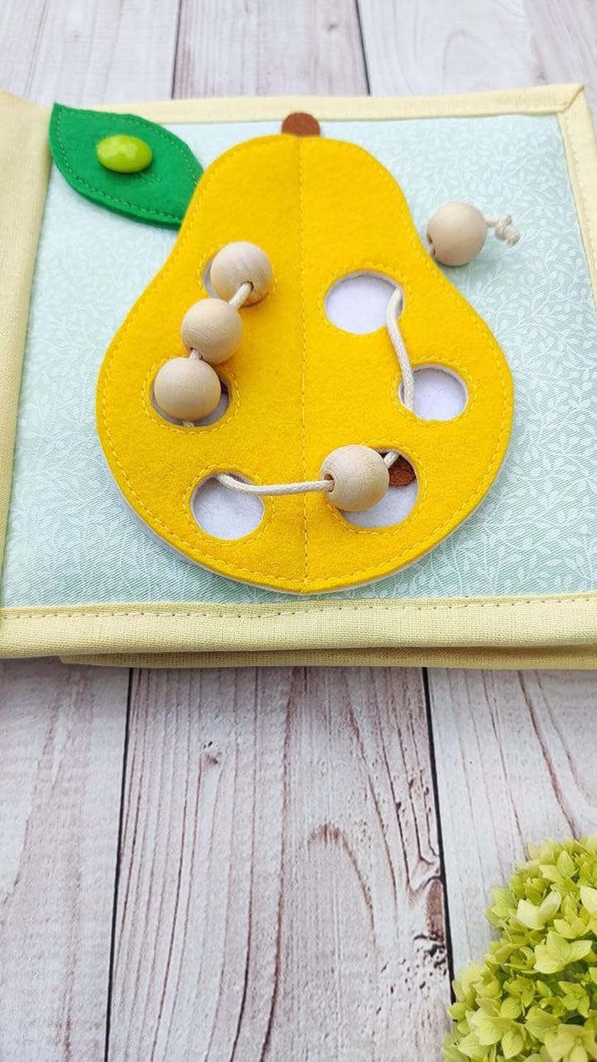 Lion Quiet Baby Book with Animals and Fruits