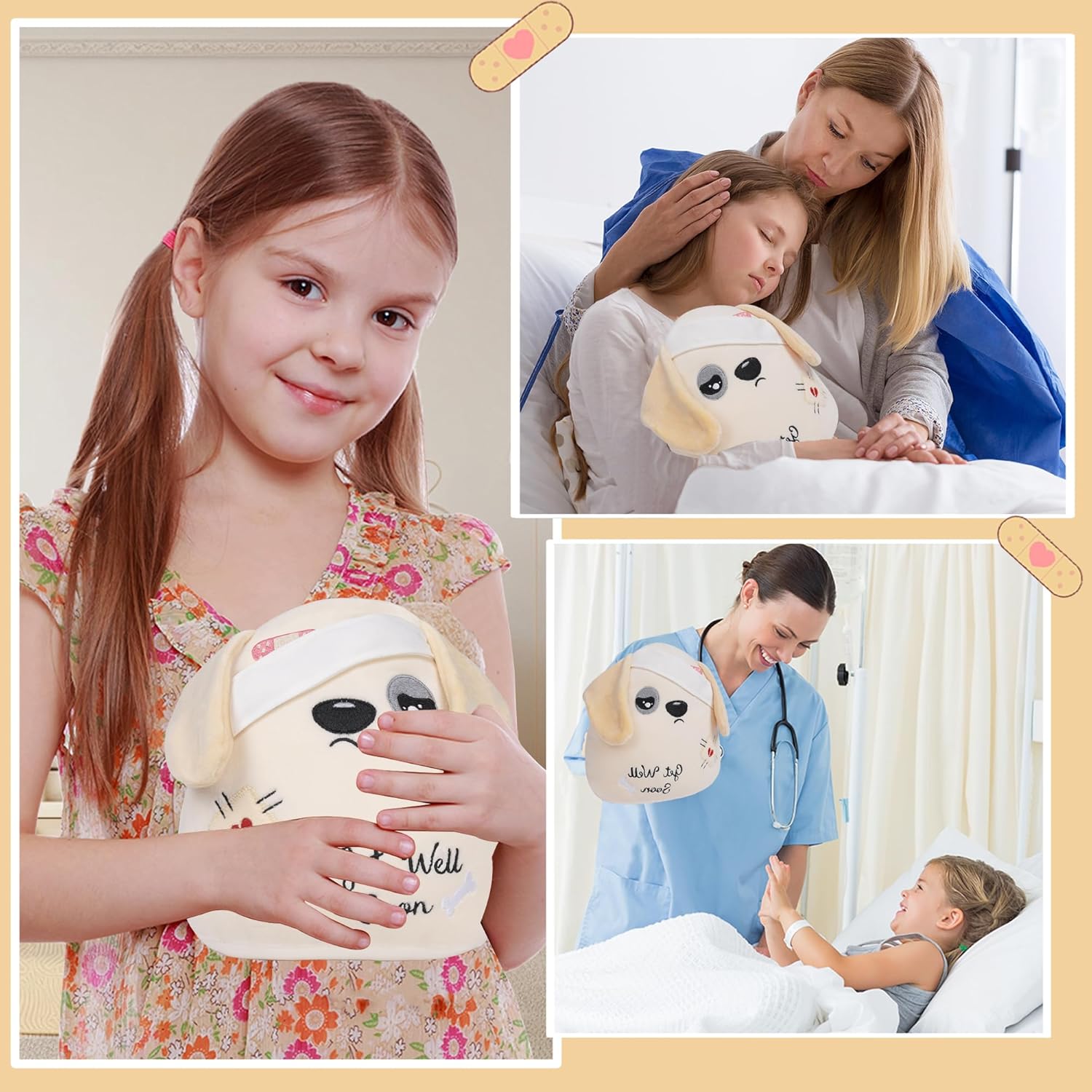 Get Well Soon Plush Dog 9 Inches - Cute Bandage Stuffed Animal
