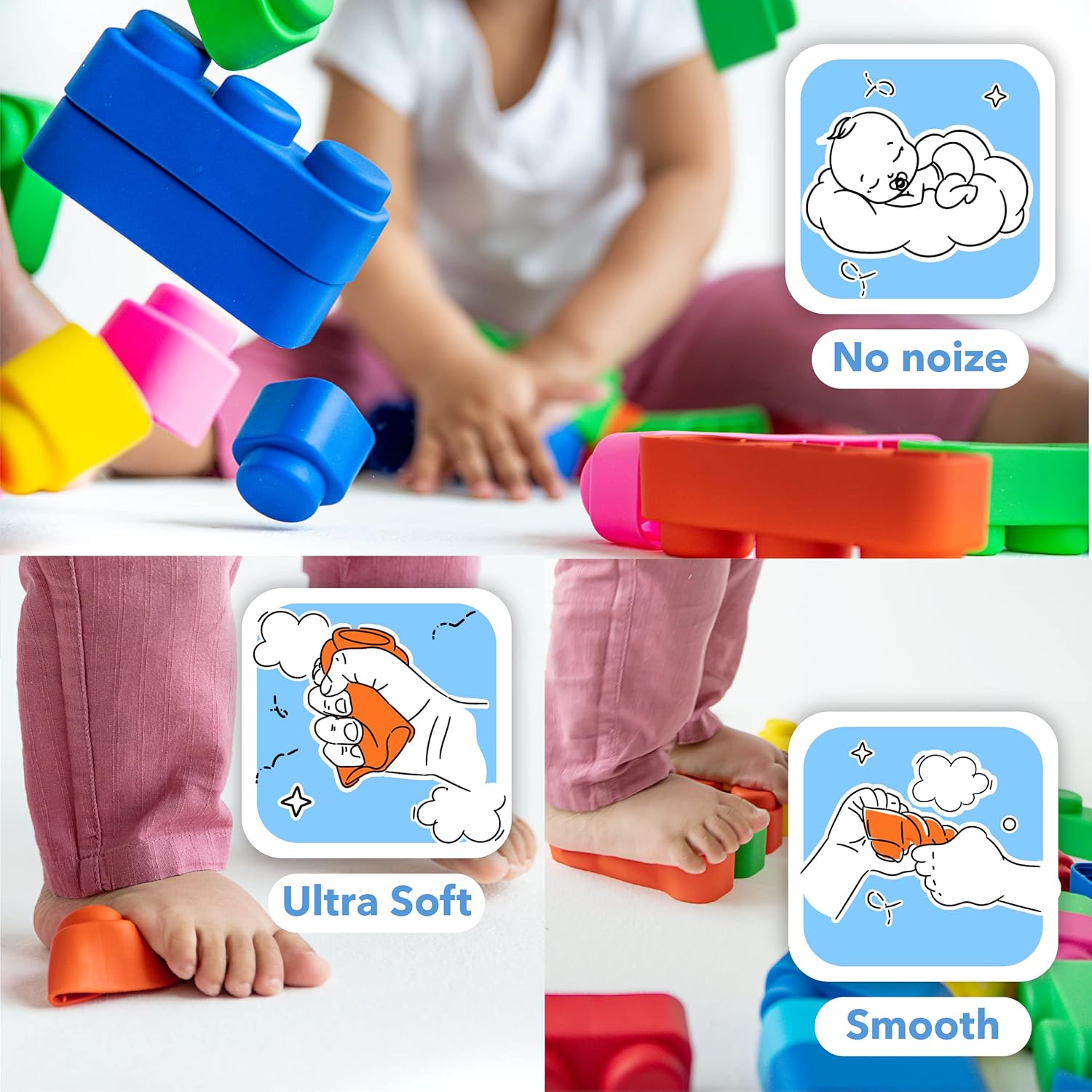 Far Far Land Soft Building Blocks for Toddlers 1-3 Years