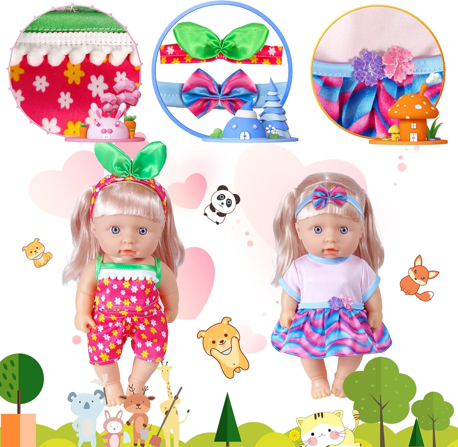 WONDOLL 19Pcs Baby Doll Clothes Costumes for 8-10 Inch Girl