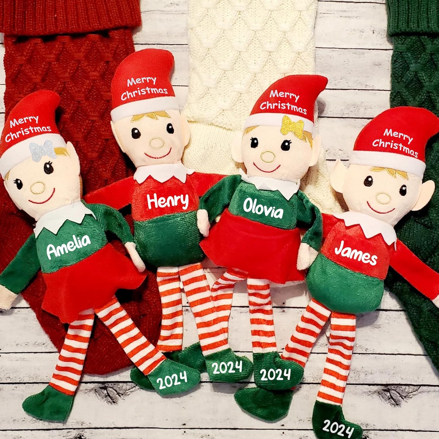 Custom Christmas Elf Doll Plush Personalized Name for Boys