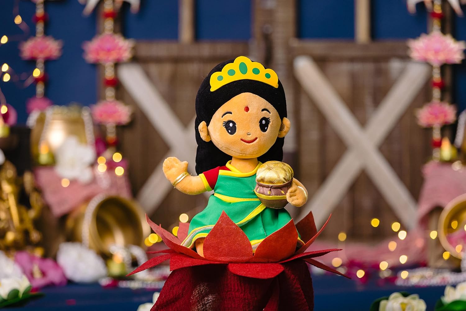 MODI TOYS Laxmi Devi 11 Inch Mantra Singing Plush Toy 1