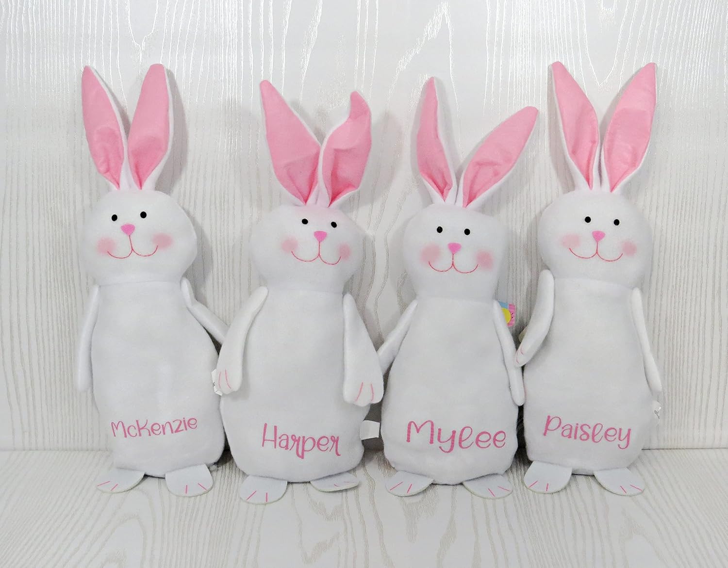 Personalized Easter Bunny Gift - 14 Inch White Stuffed Decor