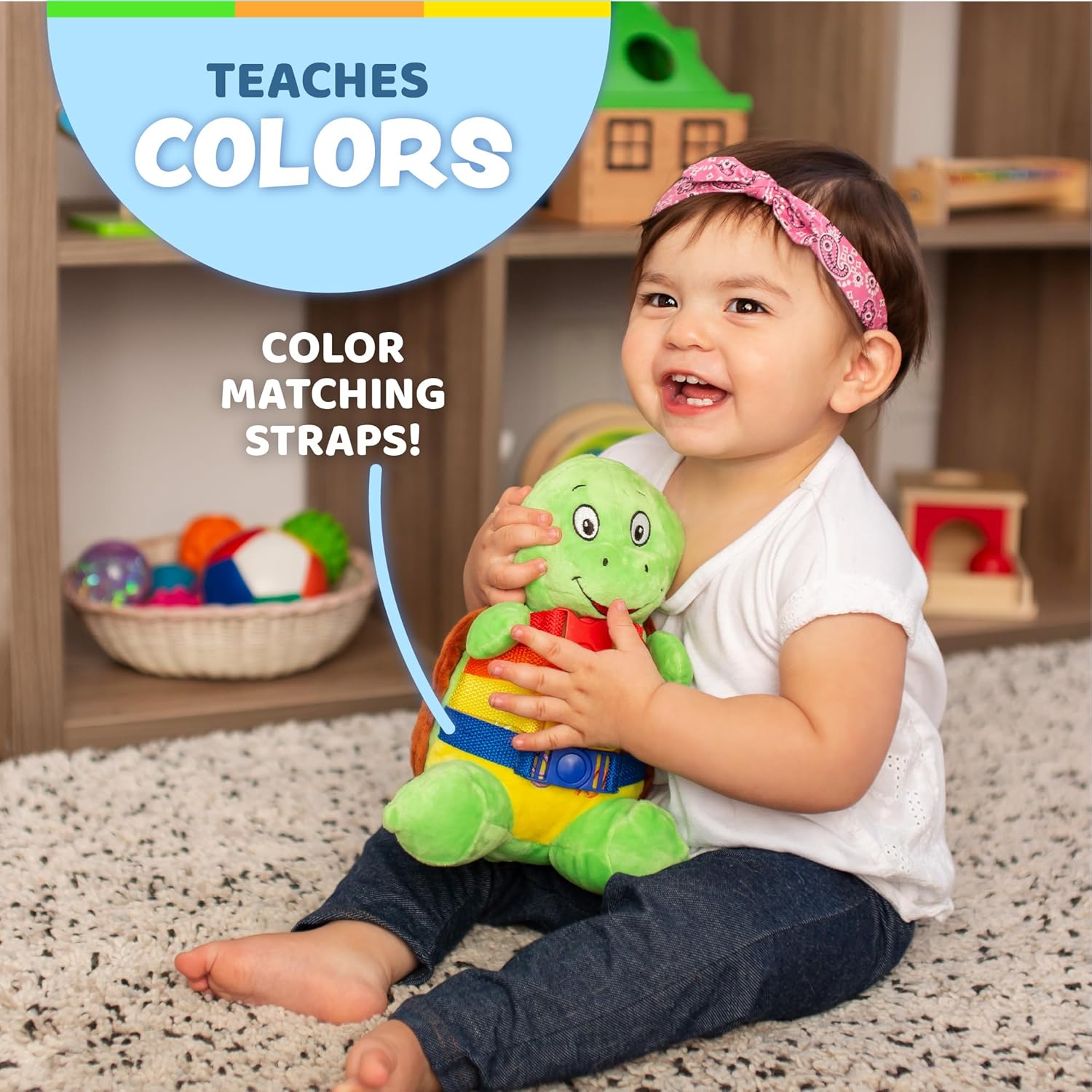 Bucky Turtle Stuffed Animal Montessori Toy for Toddlers 1