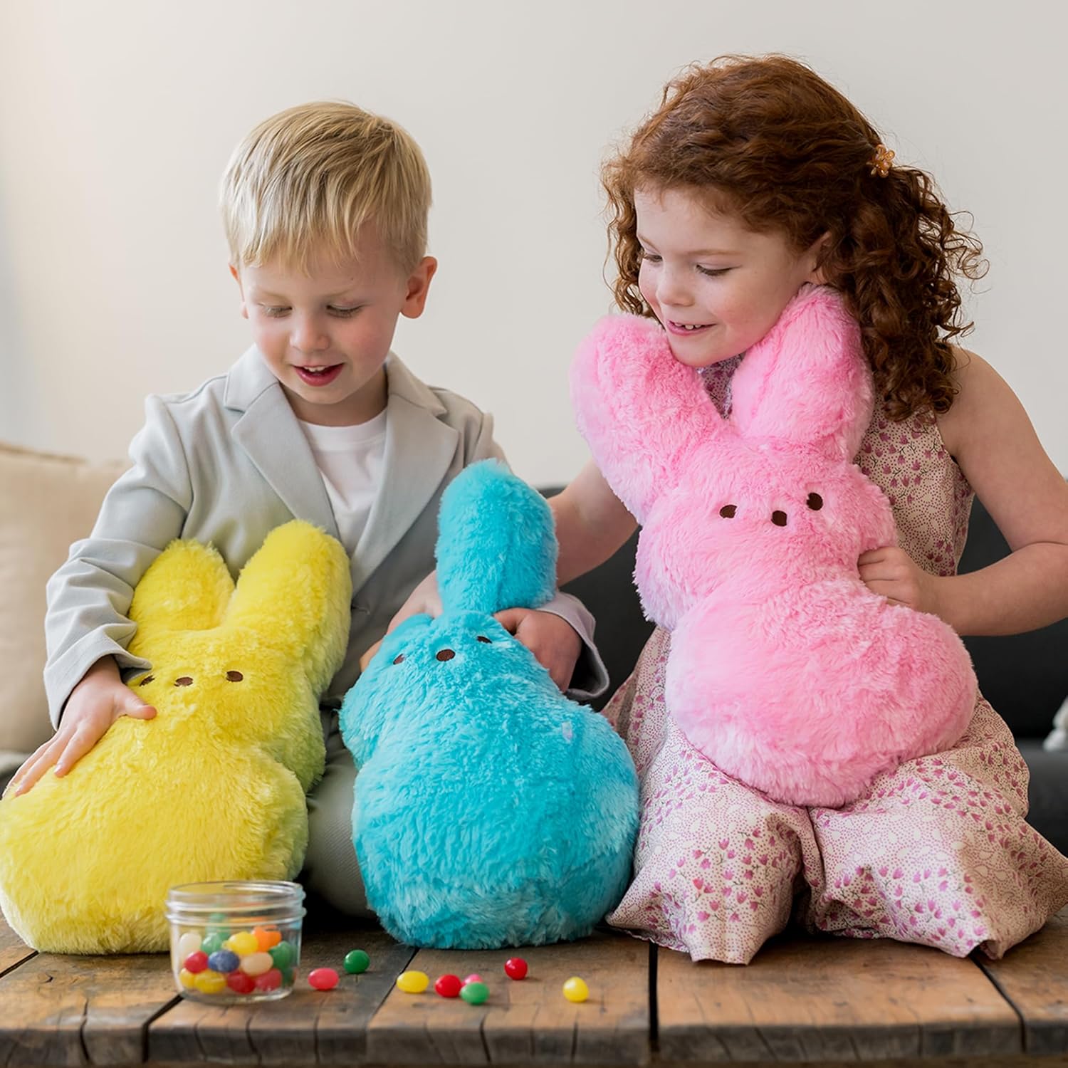 Animal Adventure Shaggy Bunny Peeps 15 Plush Pink