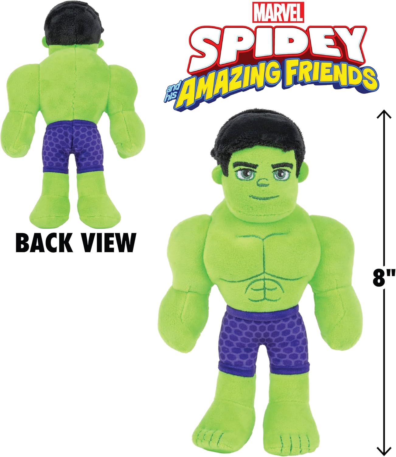Marvel Spidey Hulk Plush Figure - 8 Stuffed Animal Toy