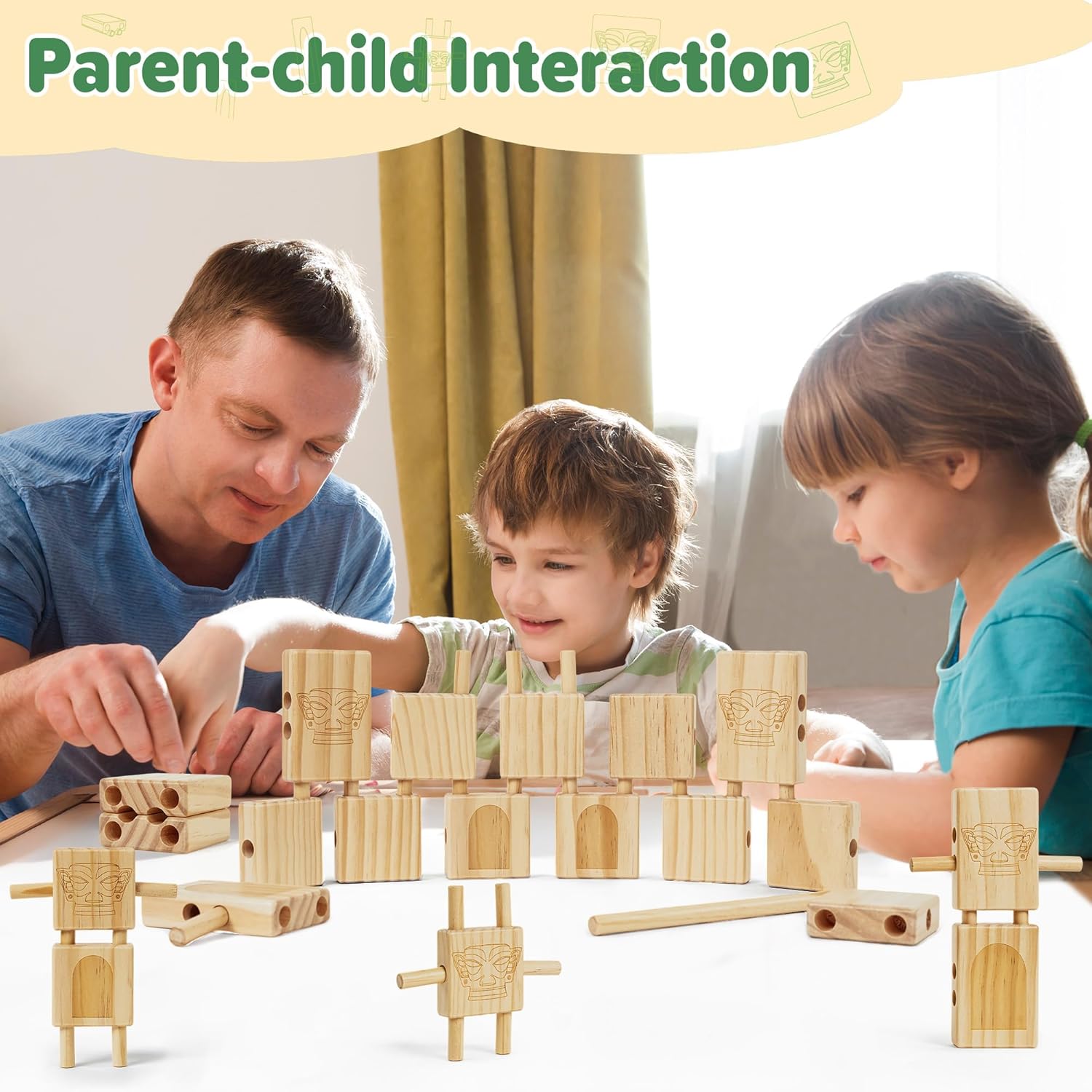 Edyfico TDD101 Wooden Blocks 44pcs STEM Montessori Set