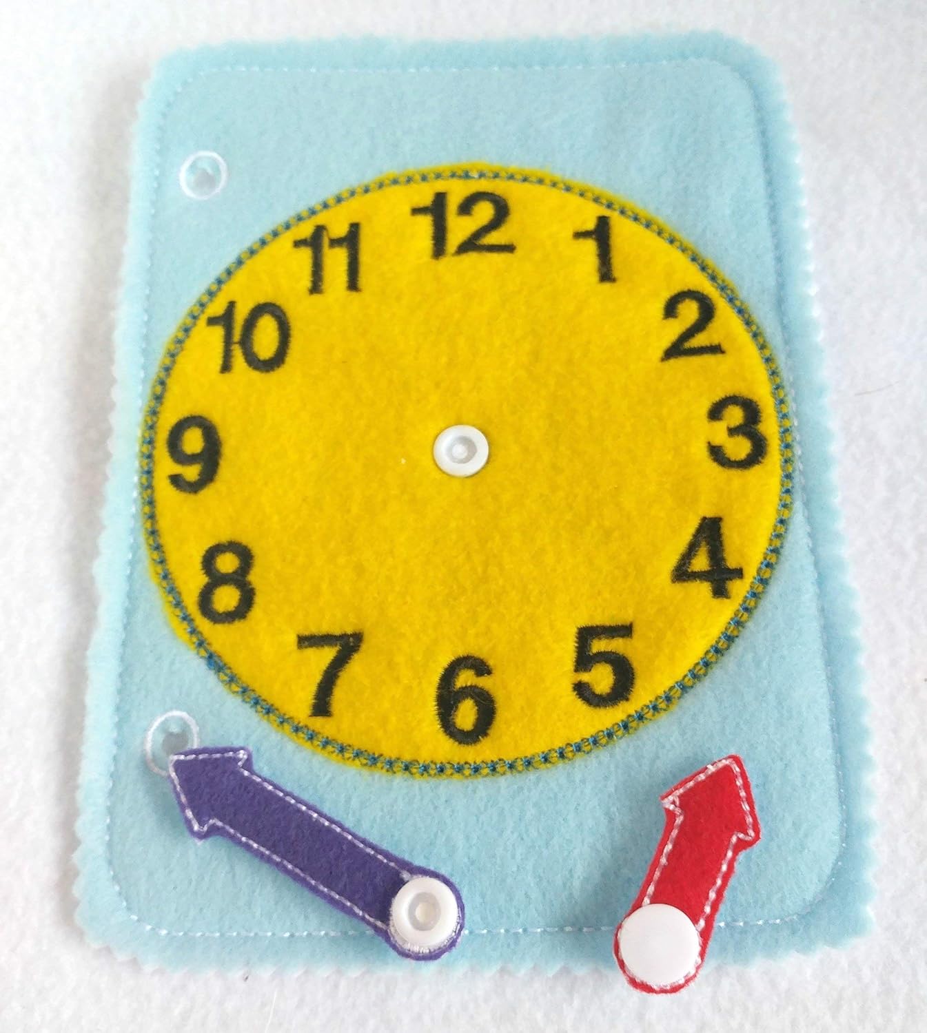 Learn to Tell Time Toddler Quiet Book Page 1