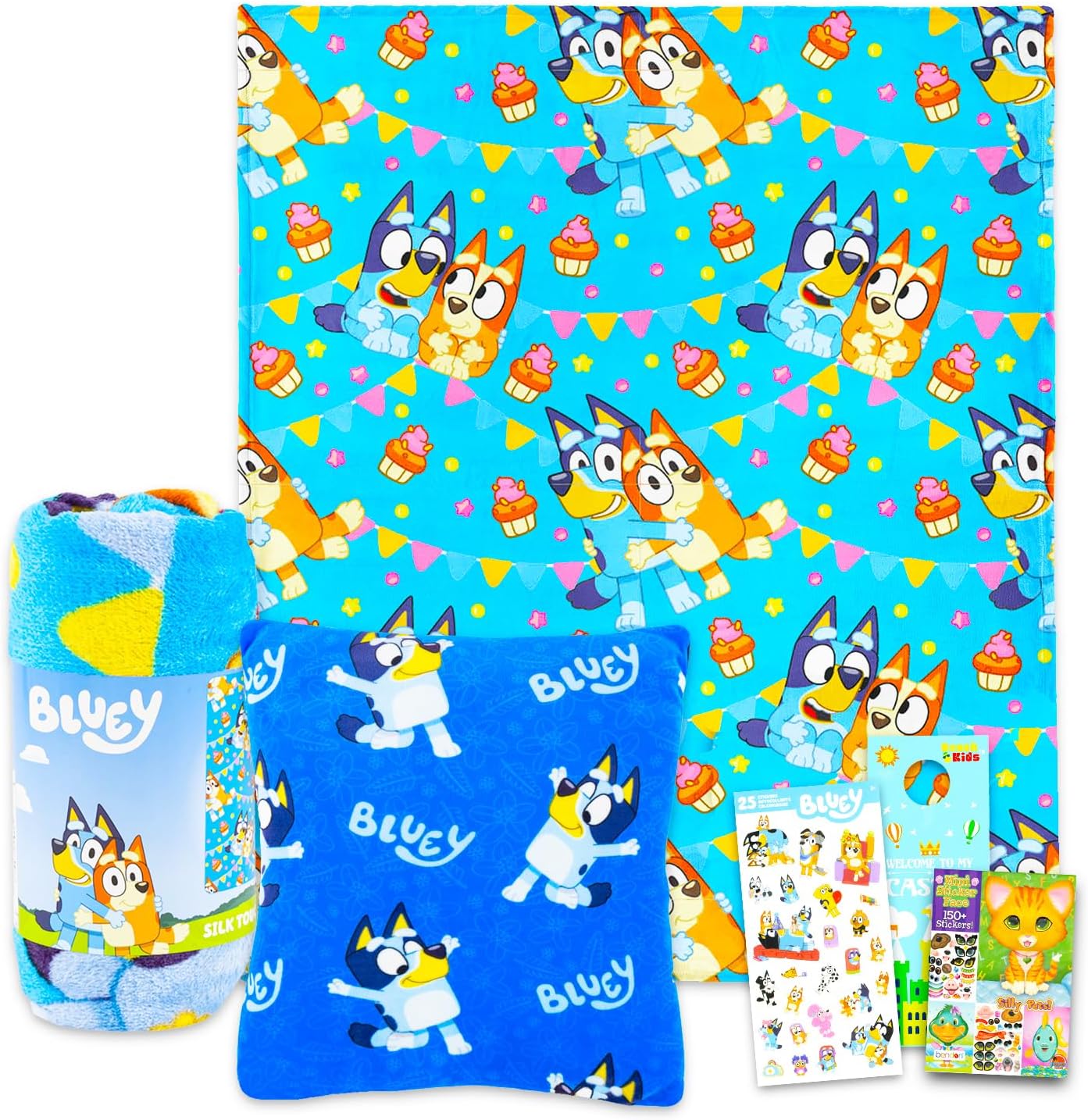 Bluey Travel Blanket and Pillow Set - Cozy Kids Bundle