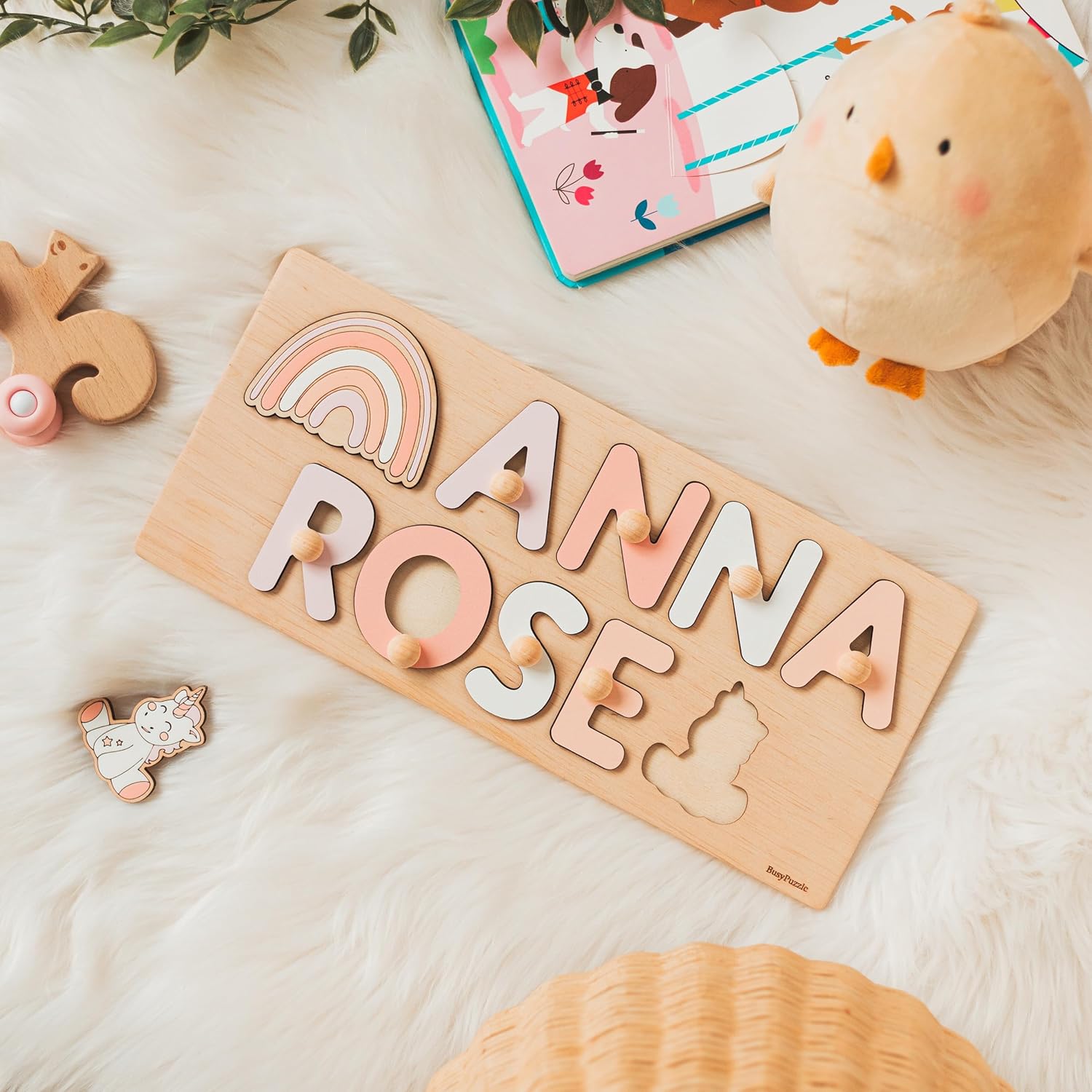 Personalized Wooden Name Puzzle Montessori Toy 1