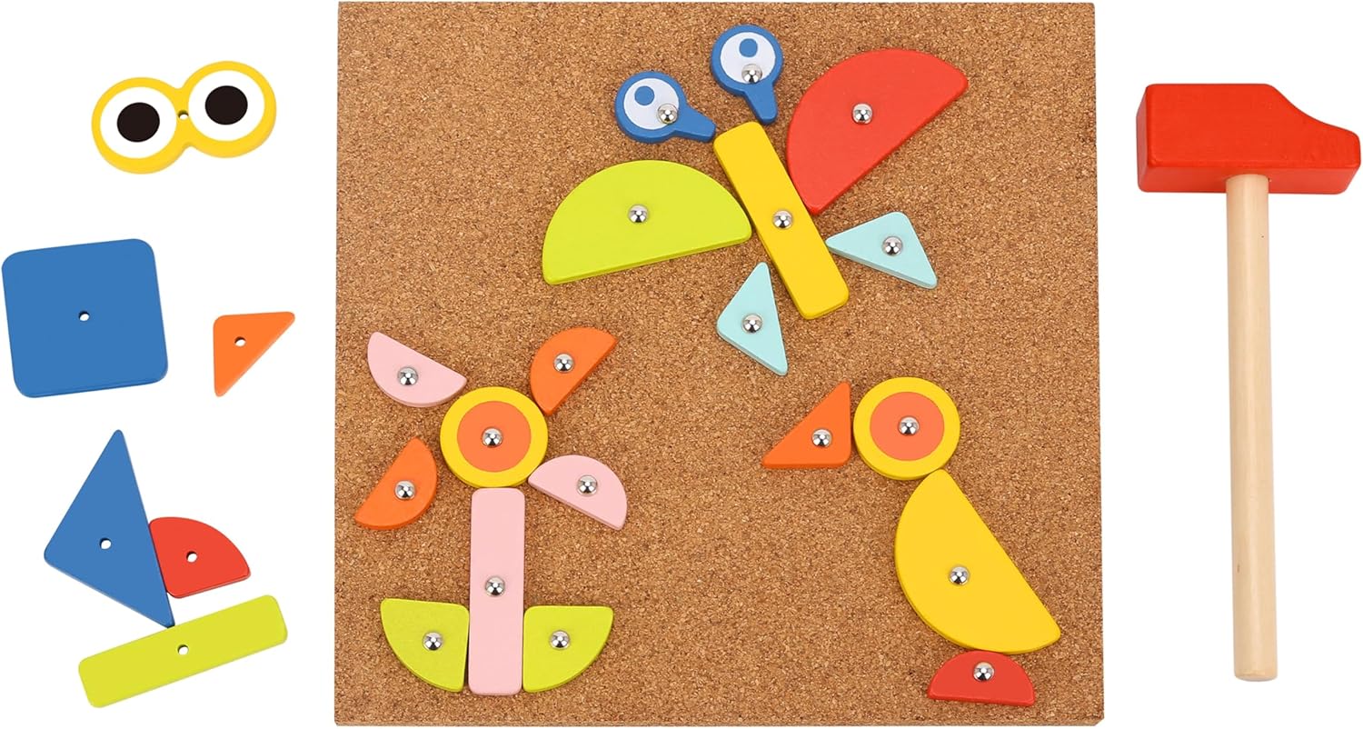 TOOKYLAND Fine Motor Toys Hammer and Nails Game for Kids