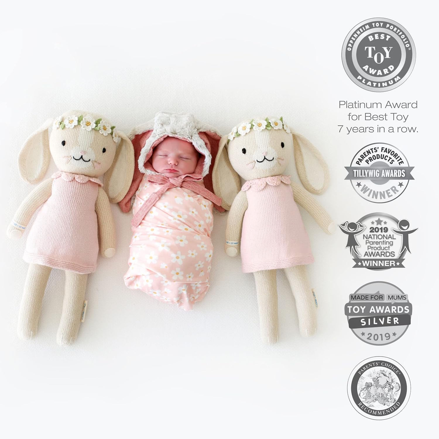 Cuddle Kind Hannah the Bunny Blush Regular 20 Hand-Knit Doll