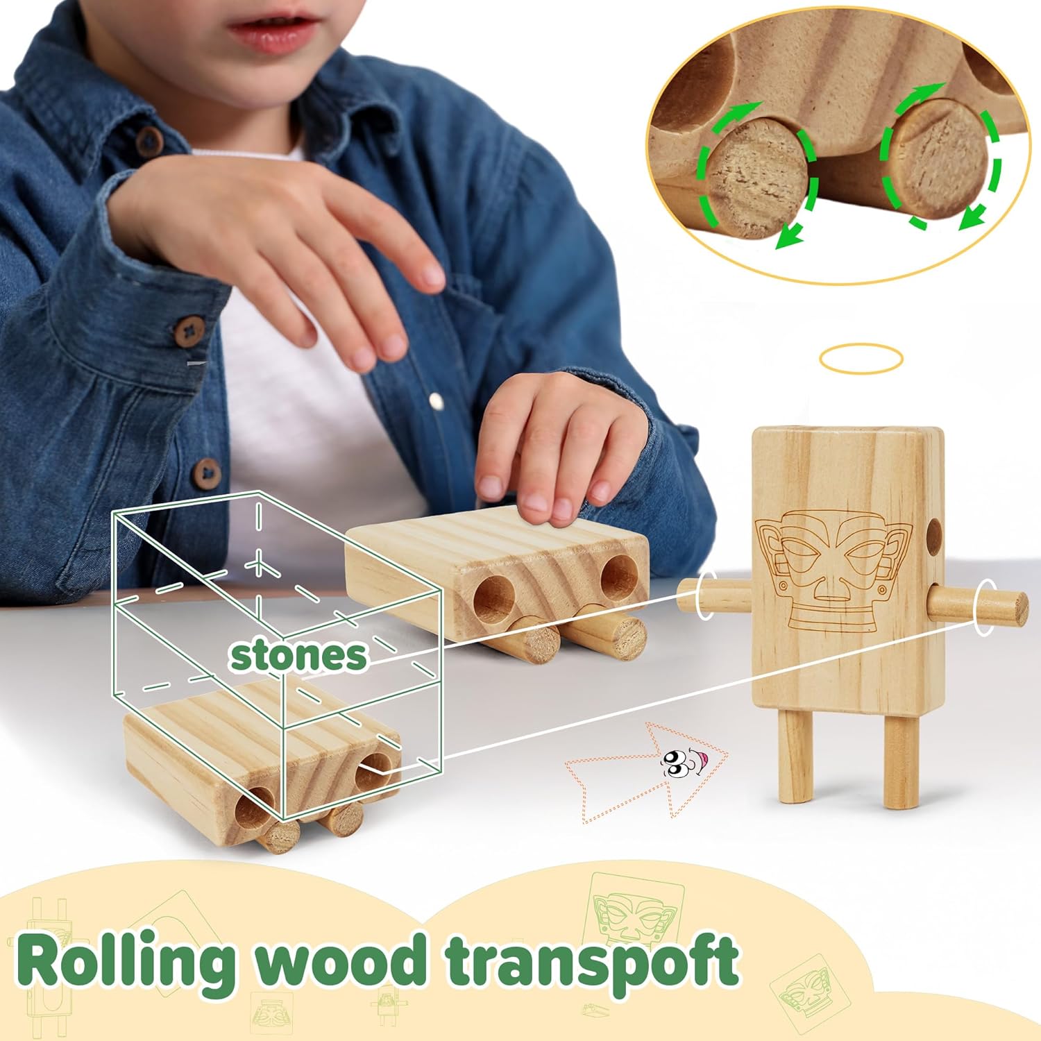 Edyfico TDD101 Wooden Blocks 44pcs STEM Montessori Set