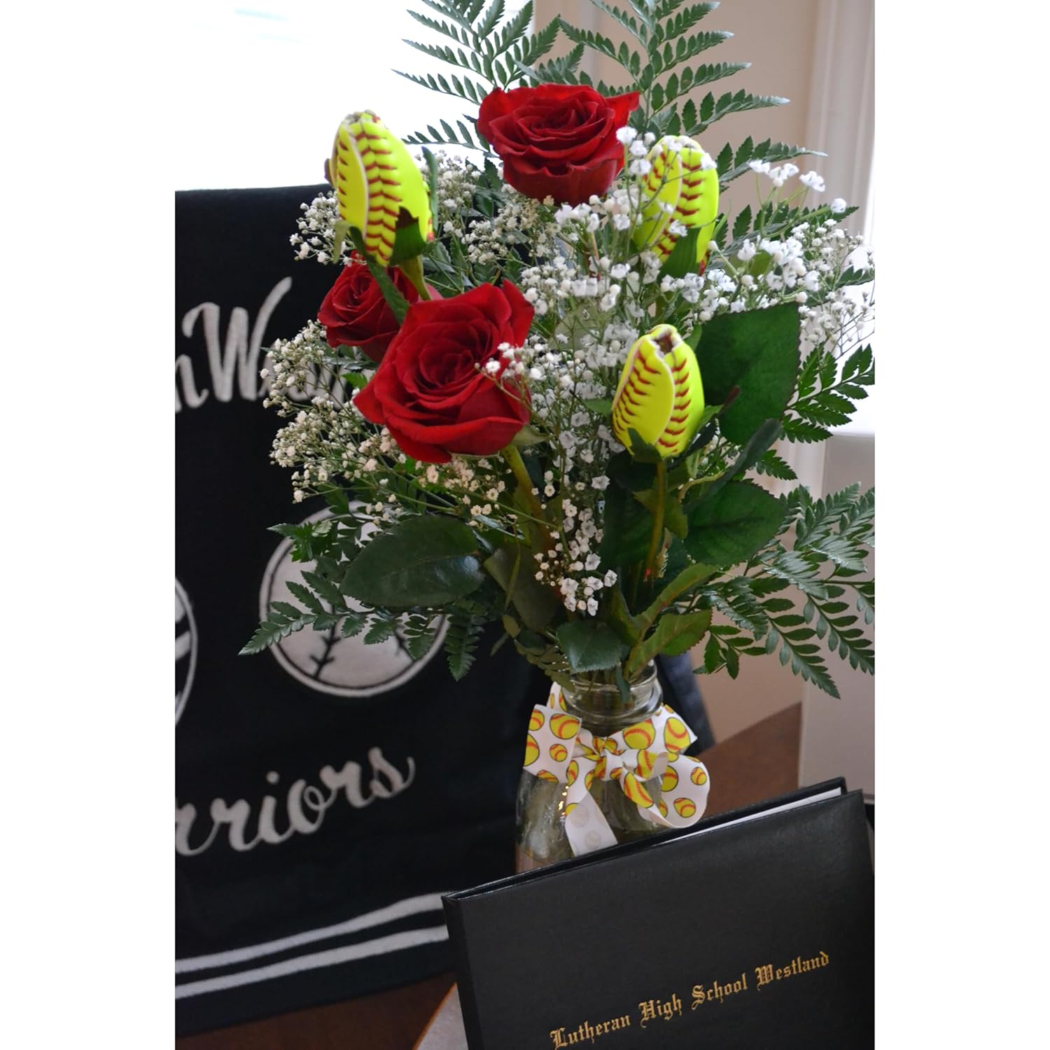 Softball Rose - Handmade Premium Softball Cover Flower
