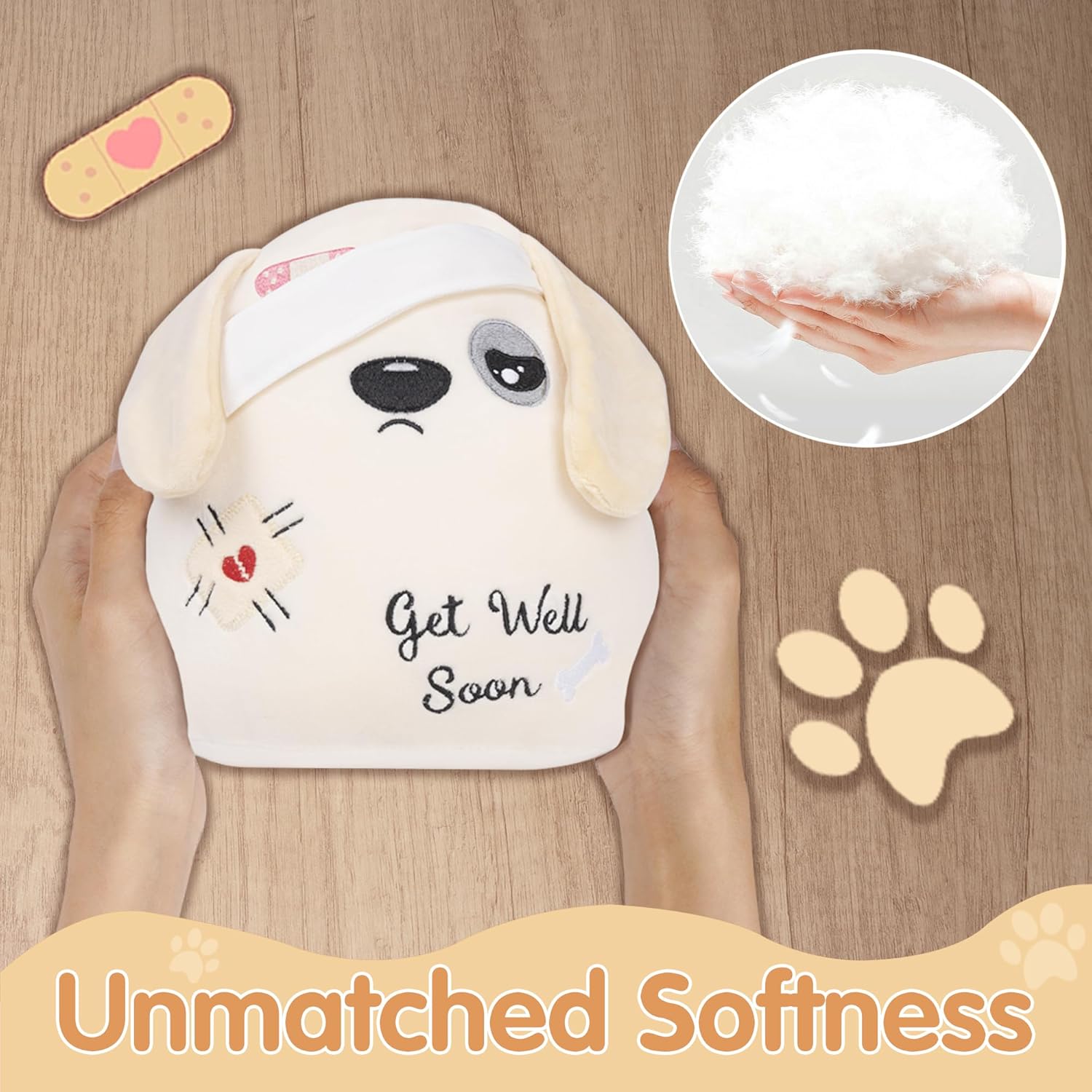 Get Well Soon Plush Dog 9 Inches - Cute Bandage Stuffed Animal