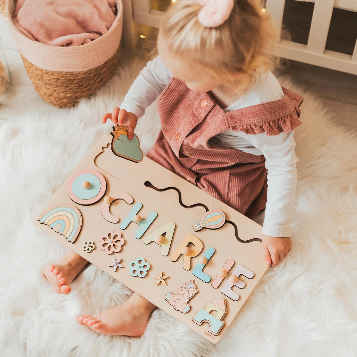 Montessori Personalized Baby Name Busy Board