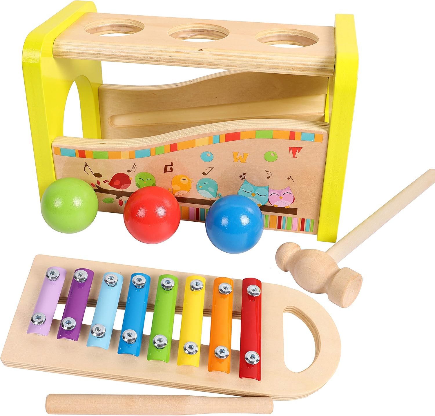 Wooden Hammer Ball and Xylophone Set for 1-Year-Olds