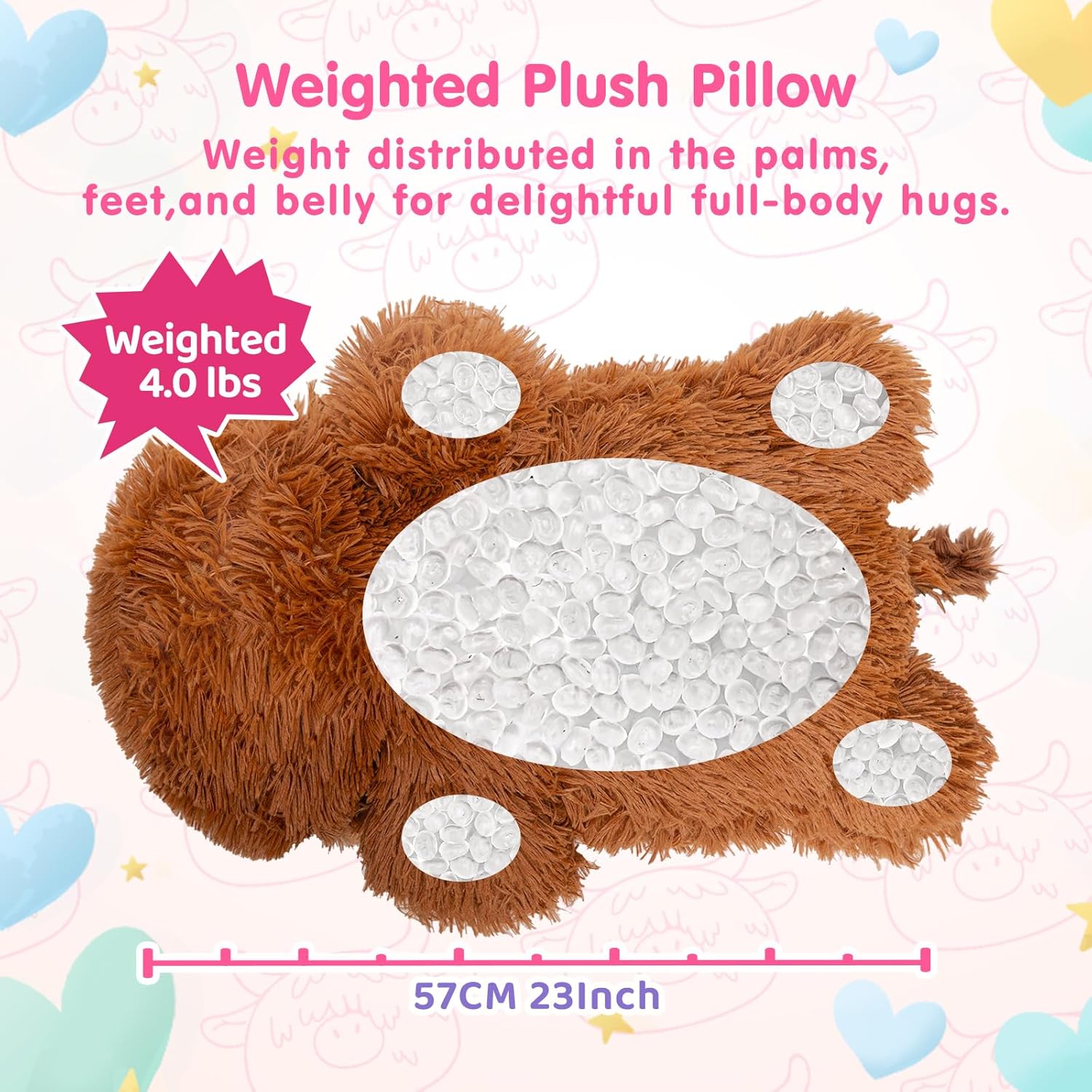 Mewaii Weighted Highland Cow Plush 40 Lbs 23 Inch 1