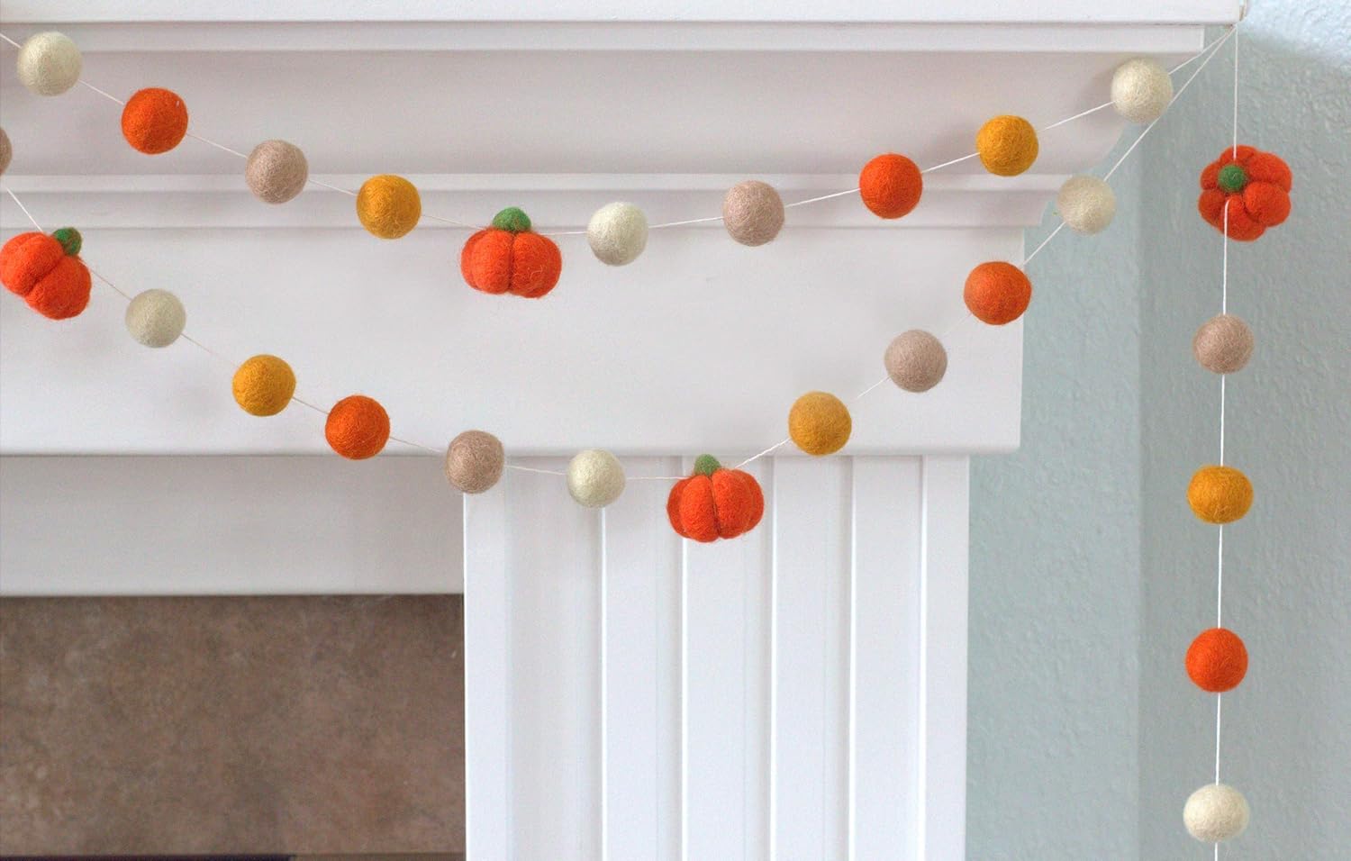 Matthew Mae Felt Pumpkin Garland Fall Decor