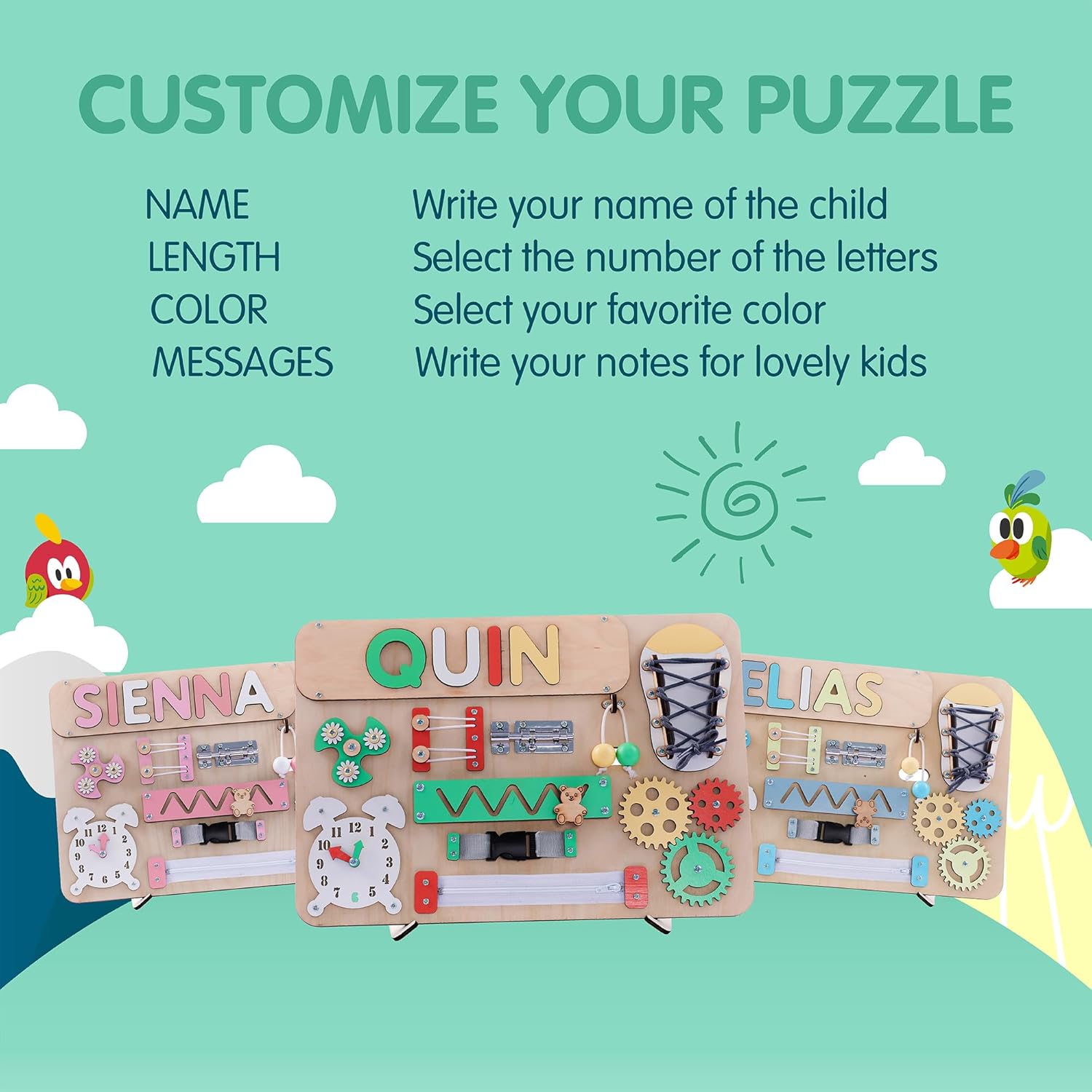 Customized Name Puzzle for Toddlers - Montessori Busy Board