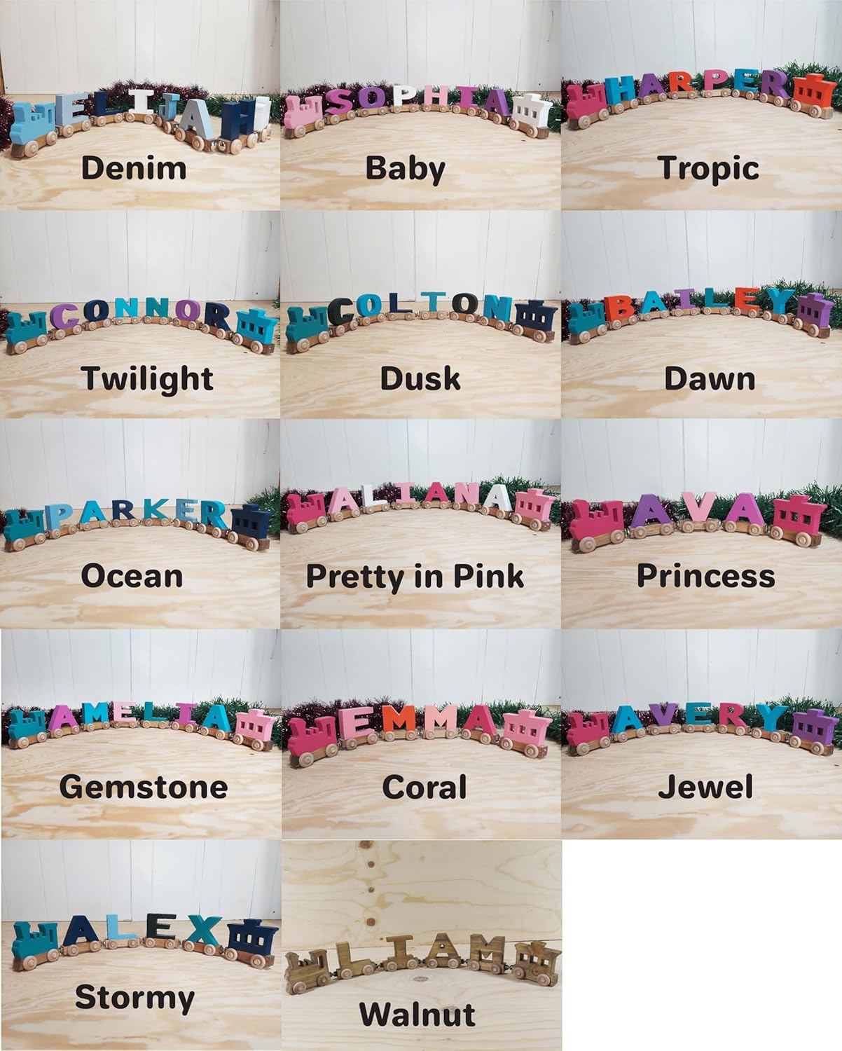 Personalized Wooden Train Name Puzzle Made in USA 1