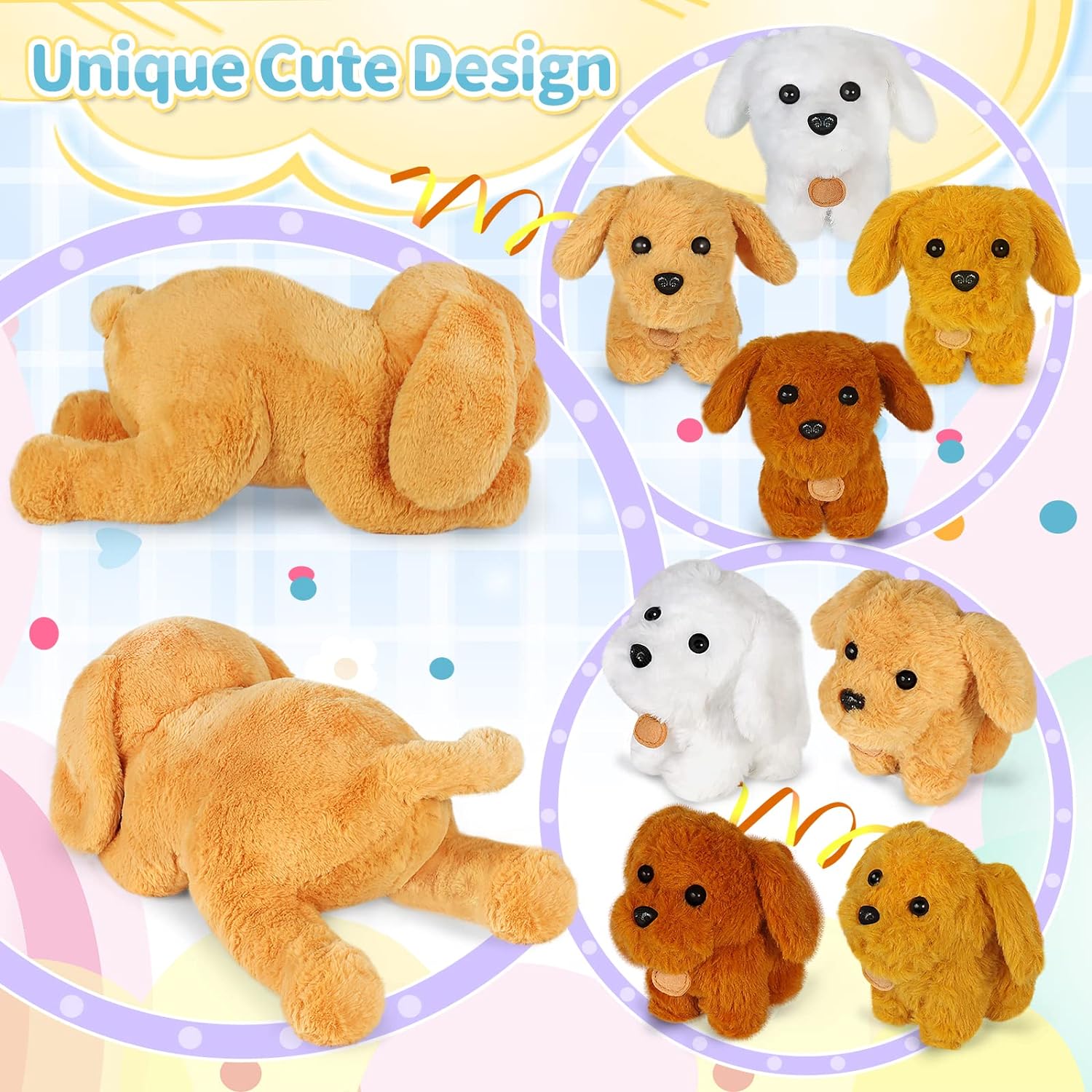 KMUYSL Puppy Plush Toy Set for Kids 3-8 Years