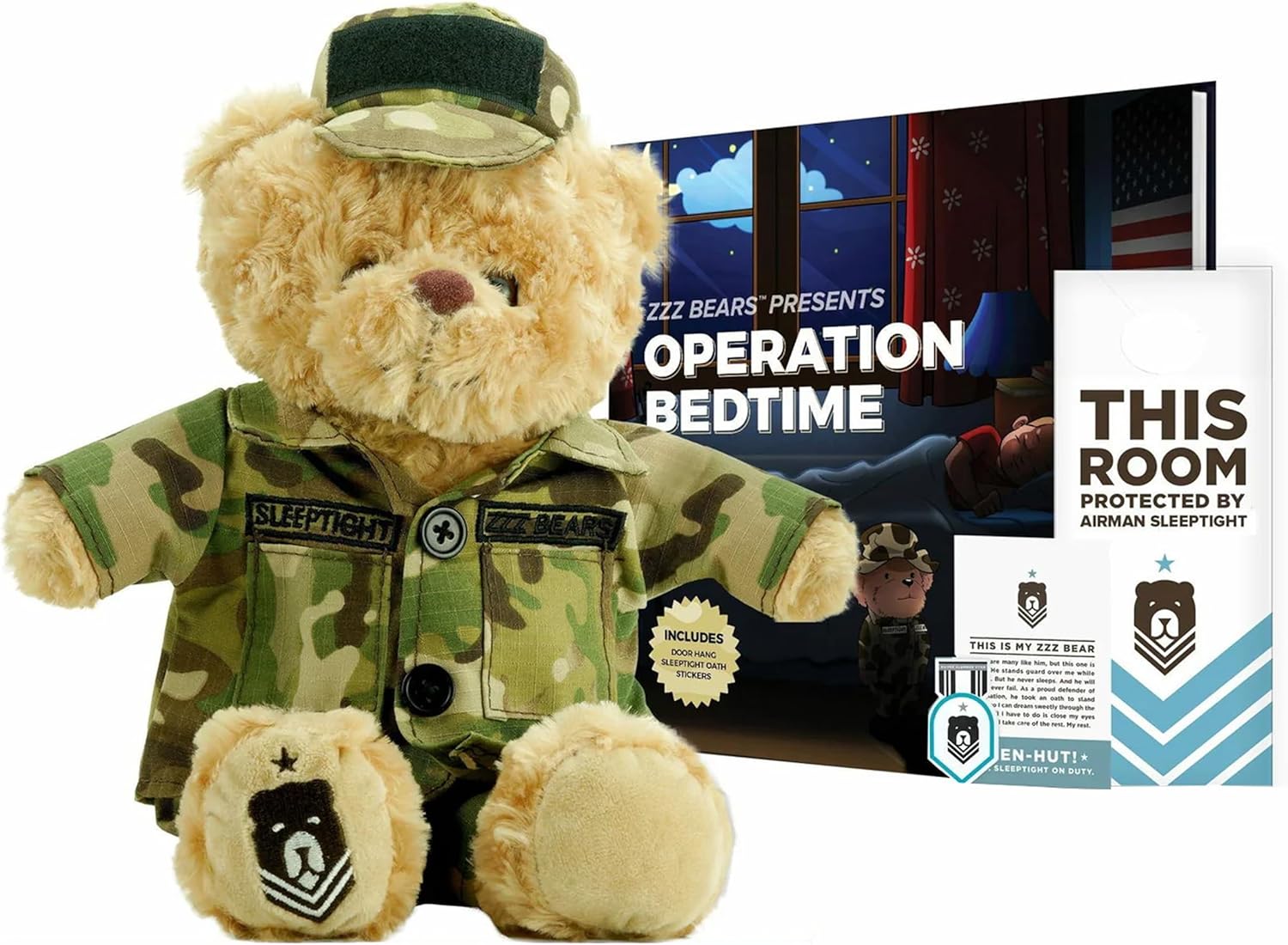 ZZZ Bears Airman Sleeptight Teddy Bear with Storybook