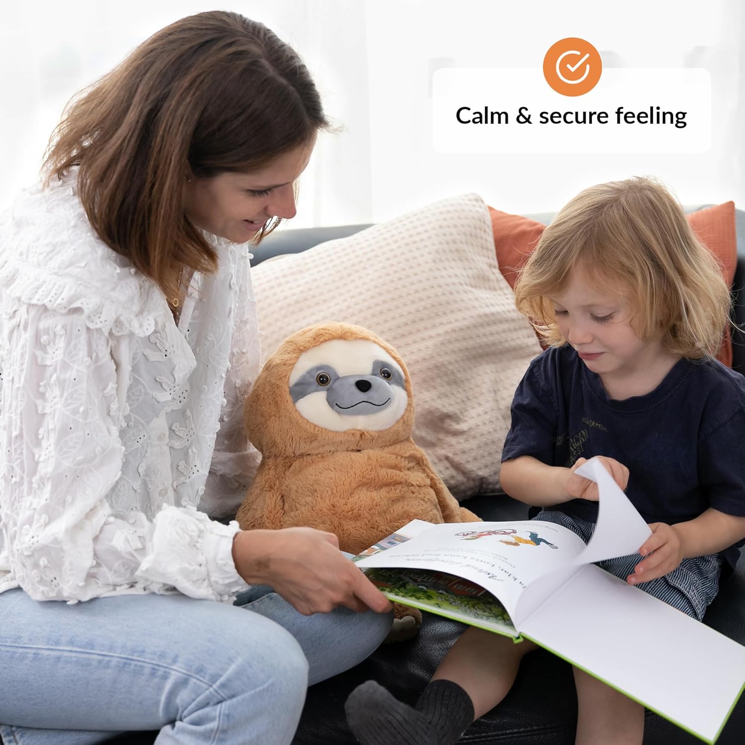 ODOXIA Weighted Stuffed Sloth for Anxiety Relief 5 Lbs