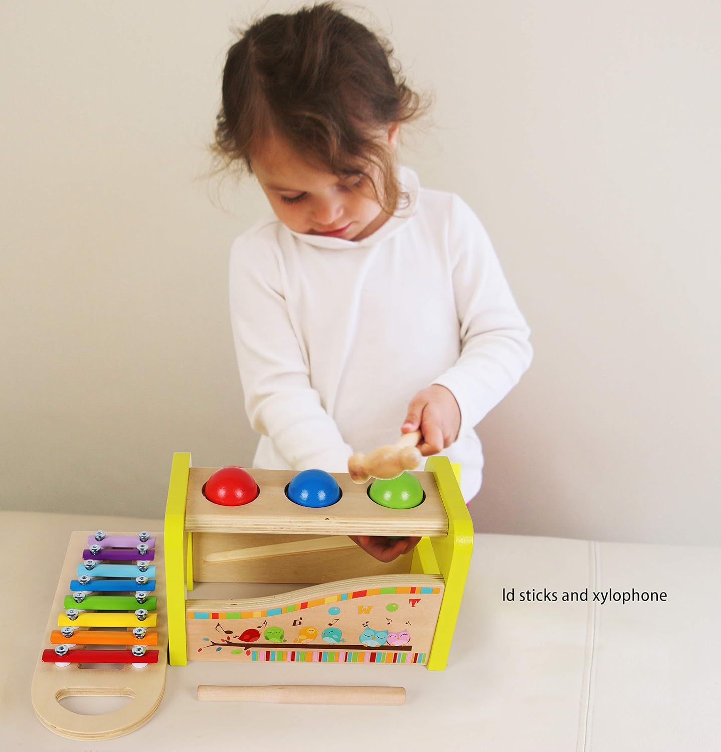 Wooden Hammer Ball and Xylophone Set for 1-Year-Olds