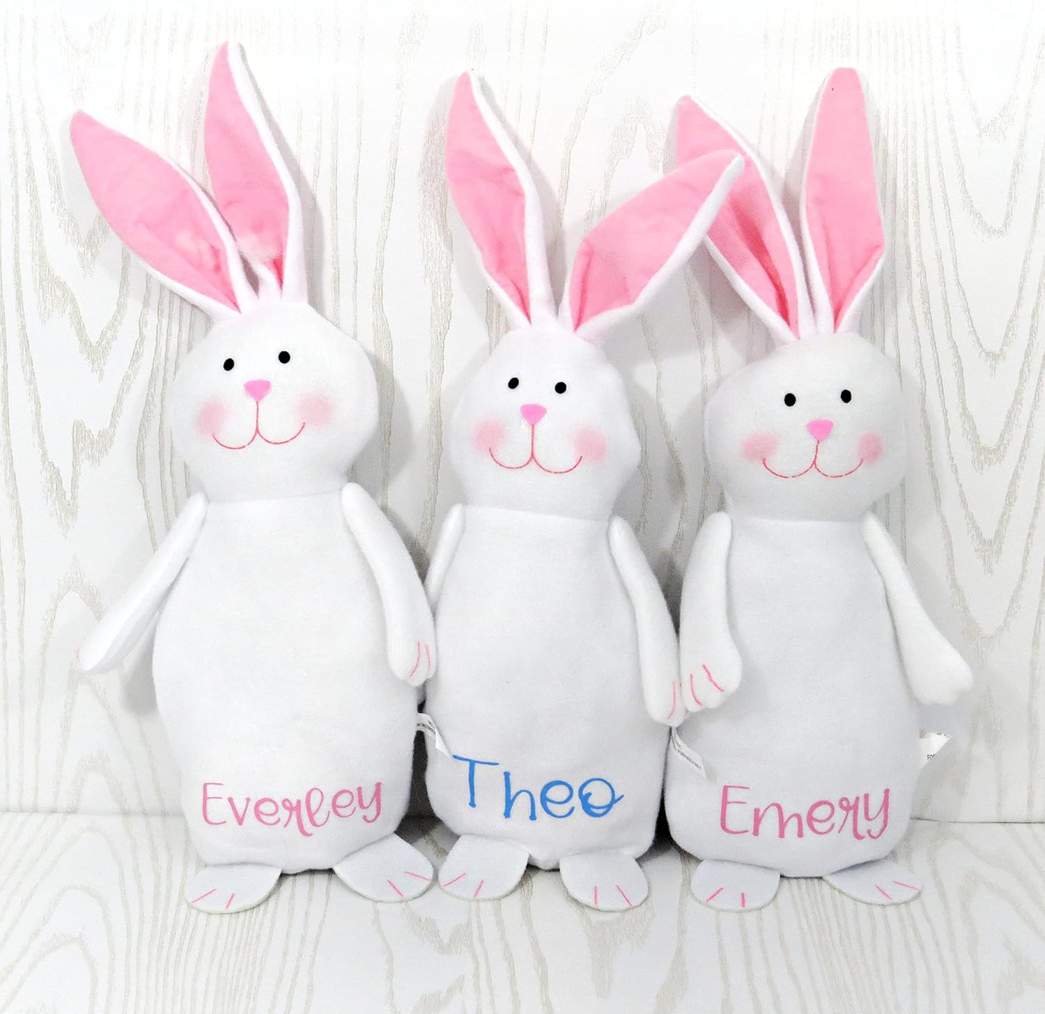 Personalized Easter Bunny Gift - 14 Inch White Stuffed Decor