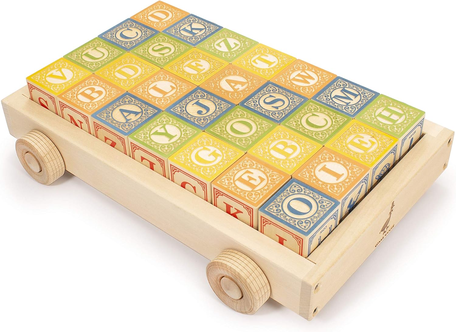 Uncle Goose Classic ABC Blocks with Wagon