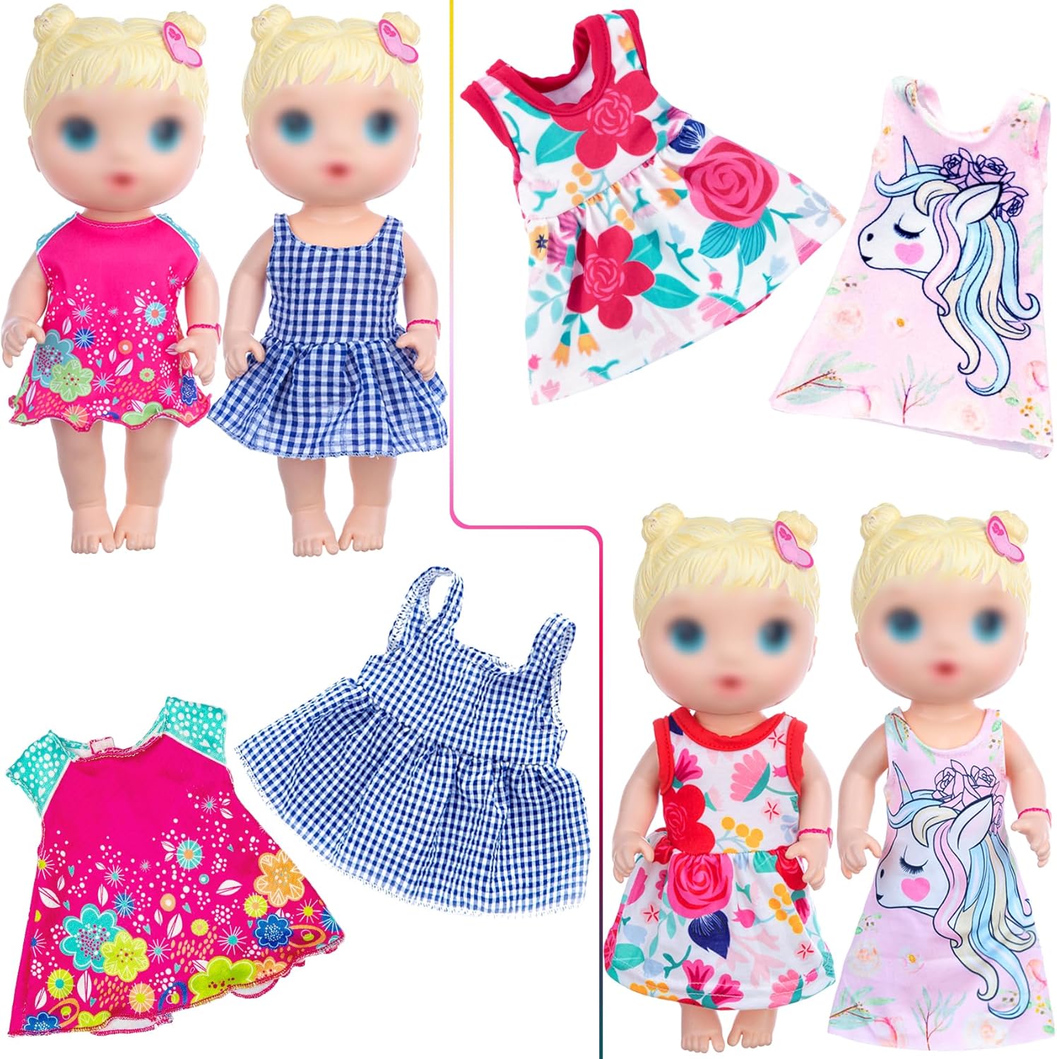 UNICORN ELEMENT 10 Sets Baby Doll Clothes and Accessories