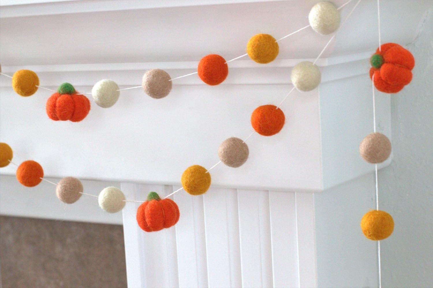 Matthew Mae Felt Pumpkin Garland Fall Decor