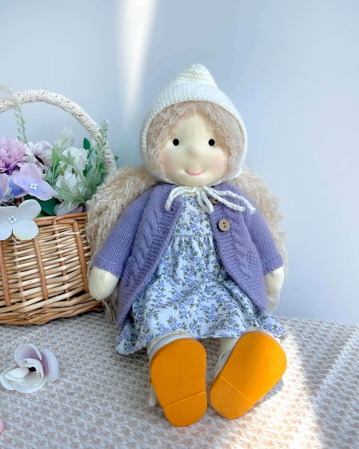 BlissfulPixie Handmade Waldorf Bunny Doll 12