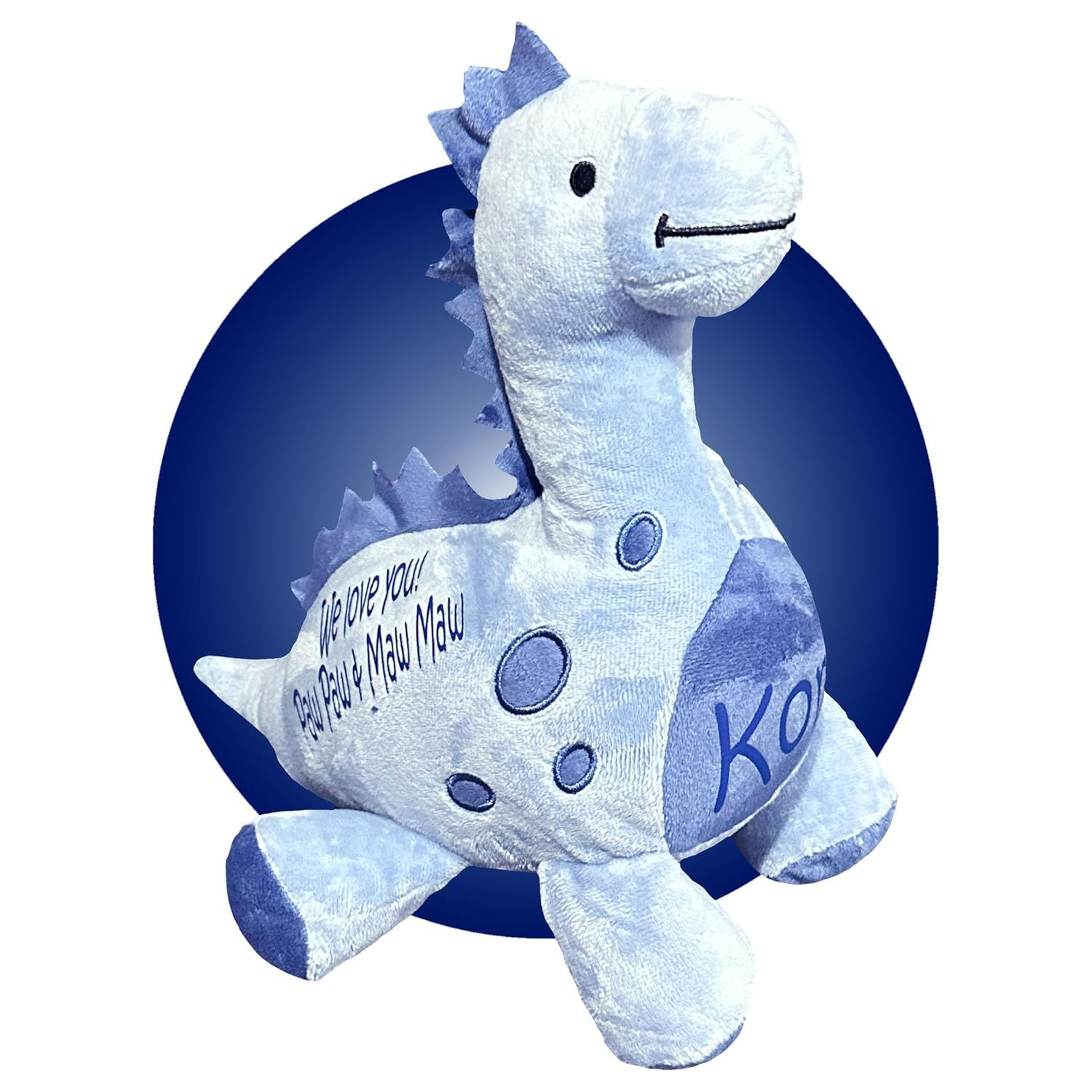 Blue Dinosaur Plushie - Personalized Gift for Kids