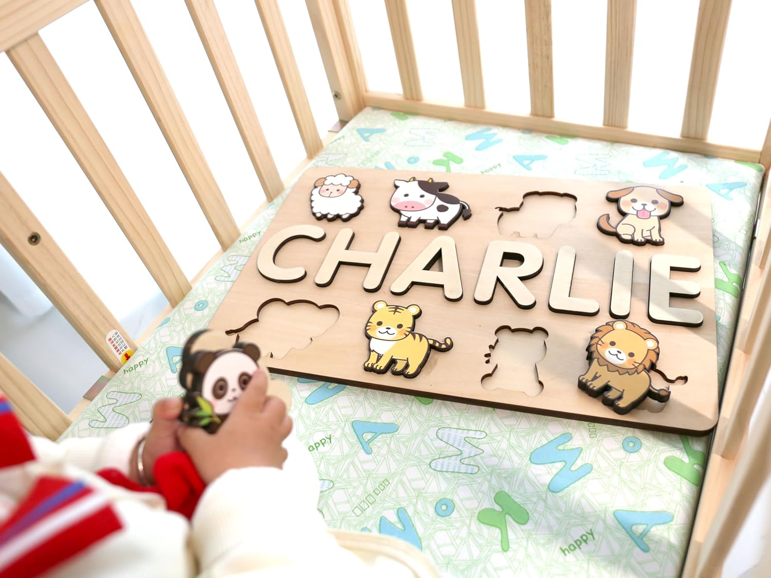 Vnque Wooden Name Puzzle for Kids Customized Baby Gift