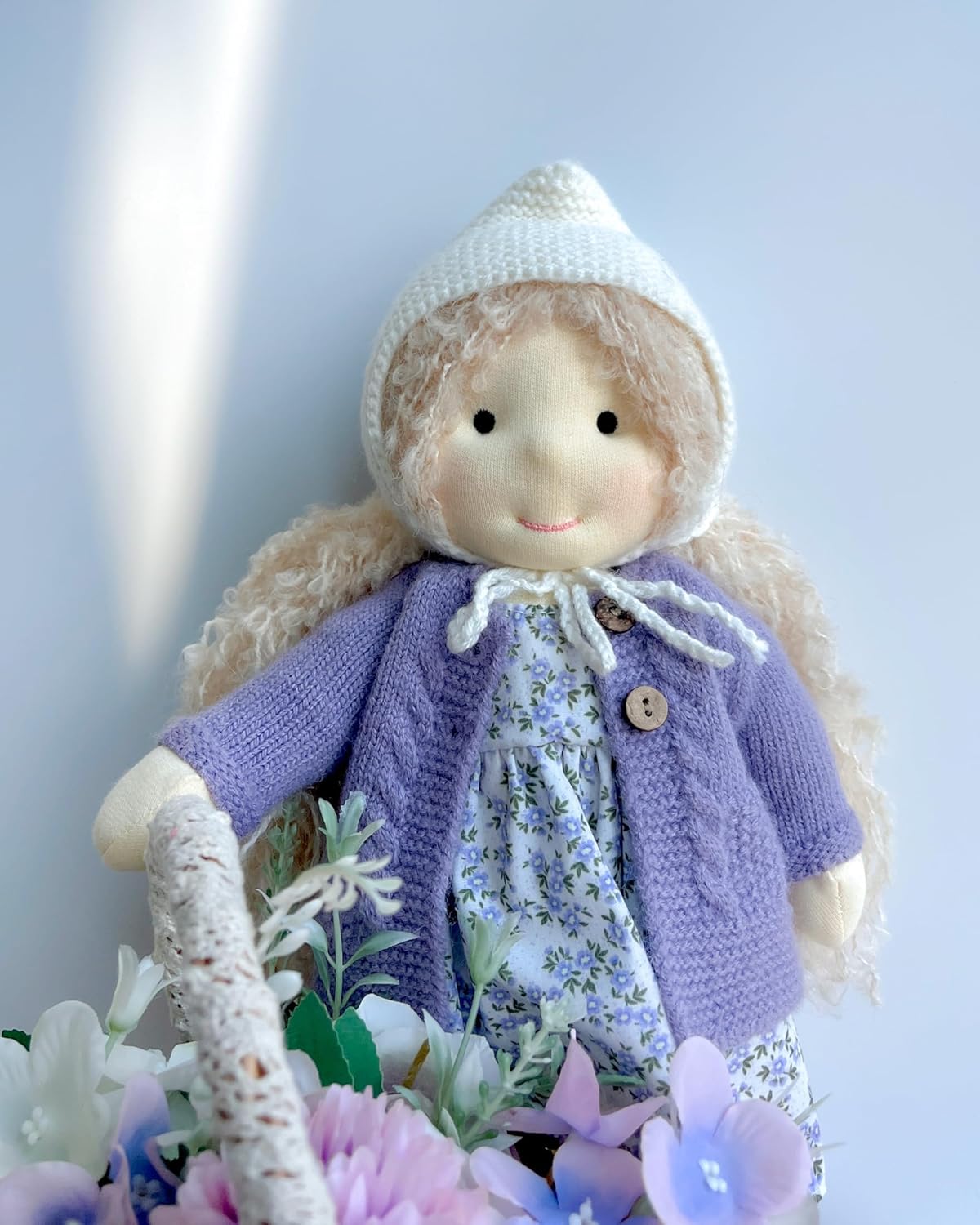 BlissfulPixie Handmade Waldorf Bunny Doll 12